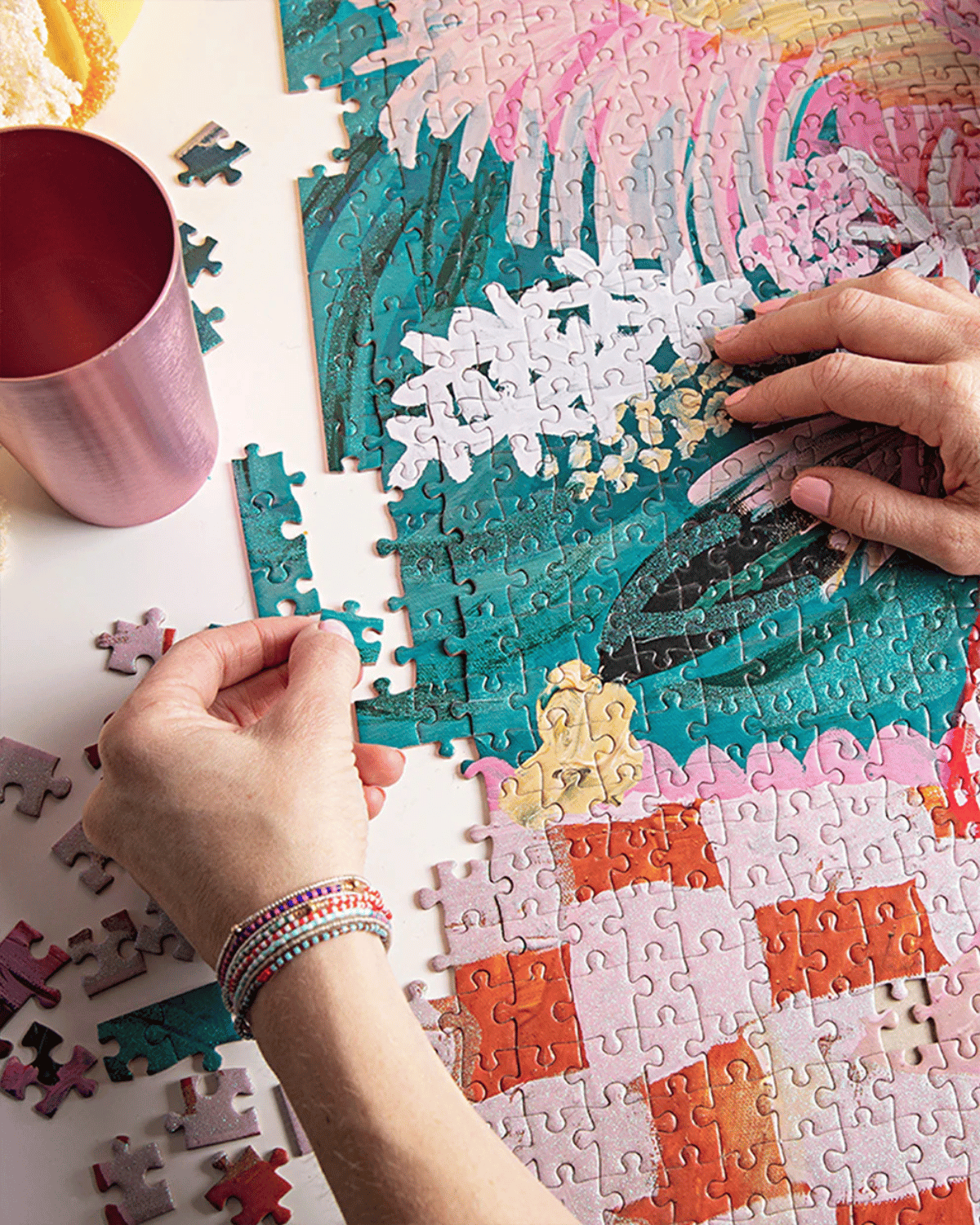 1000 Piece Glitter Puzzle - Gold-Urn by Journey of Something