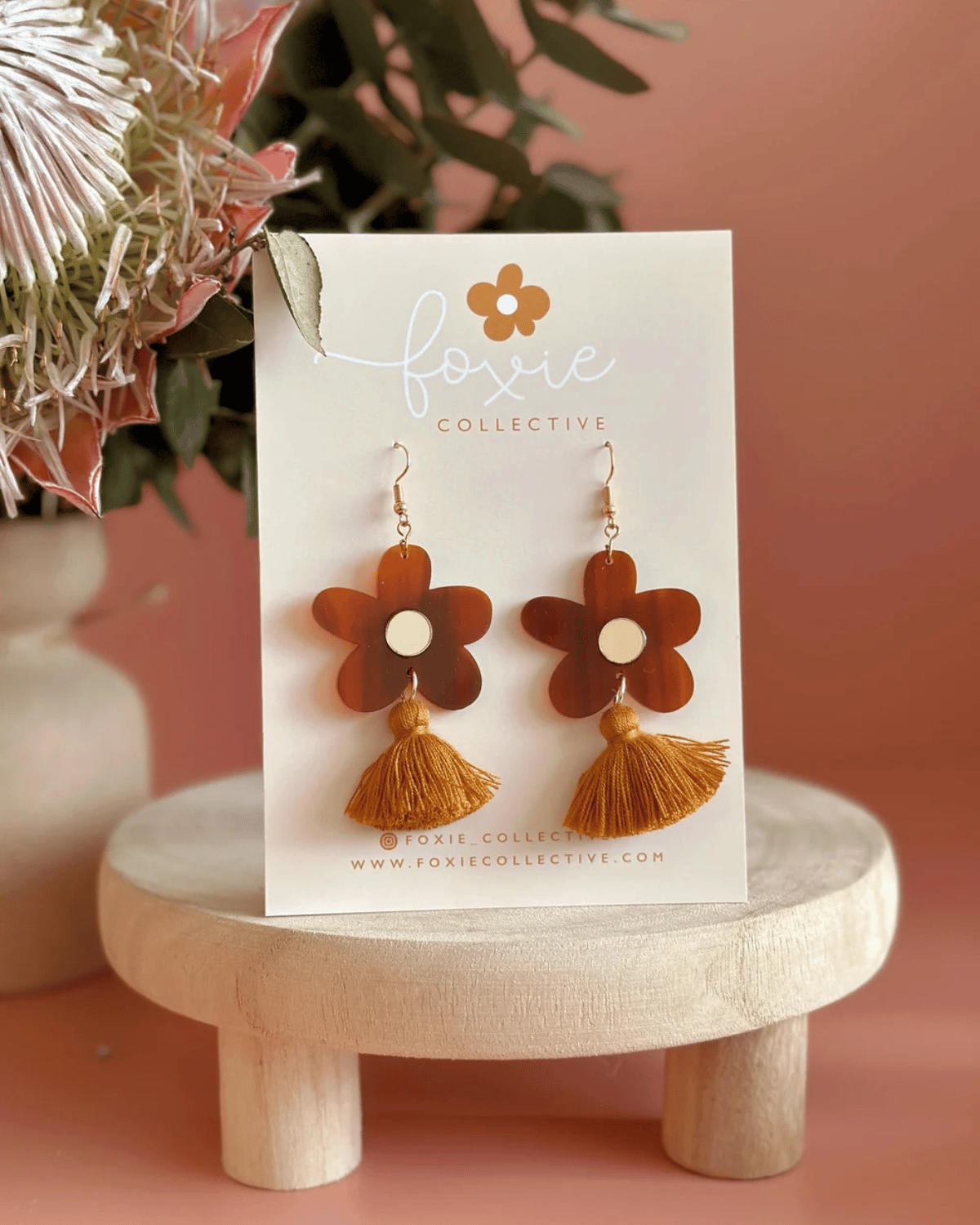 Bella Tassel Dangles - Tort + Tan by Foxie Collective... add some joy to your style! 🌸