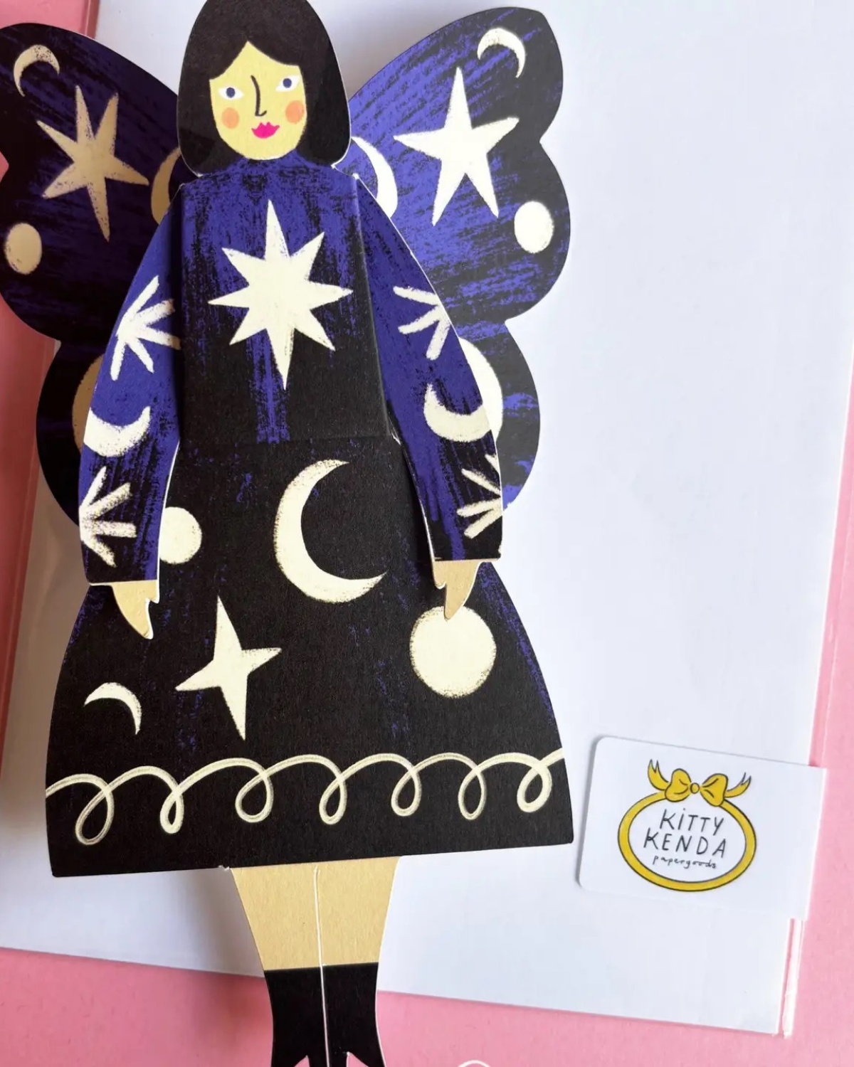 Butterfly Woman Sitting Card - Cosmic