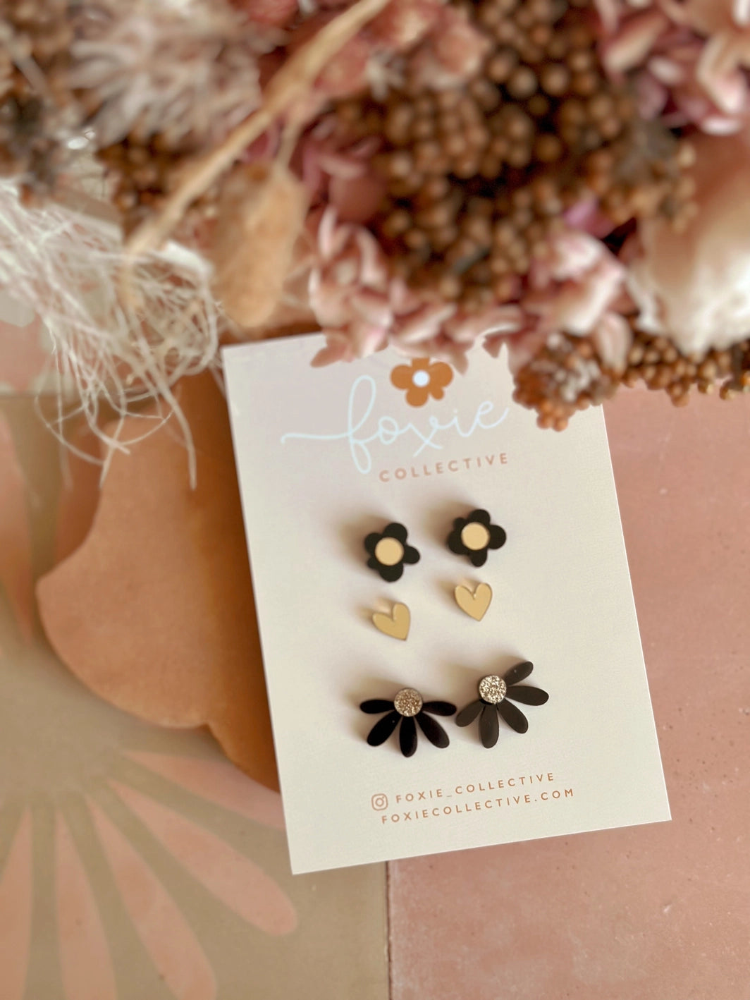 Stud Pack Trio - Black + Gold