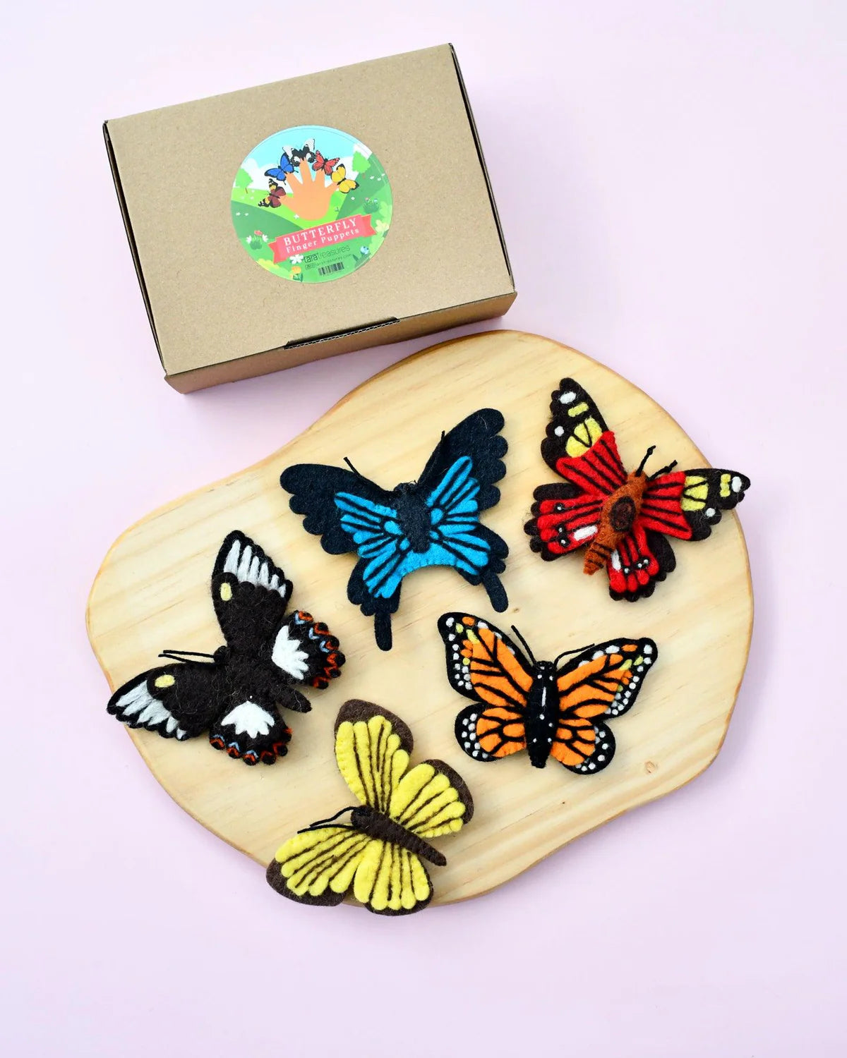 tara treasures butterfly finger puppet set for kids polly and co