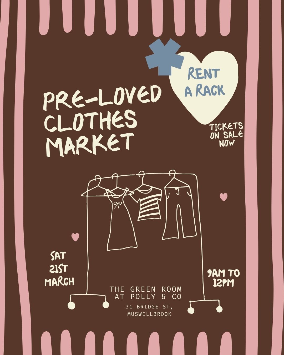 STALL HOLDER TICKET: Pre-loved Clothes Market / Saturday 21st March