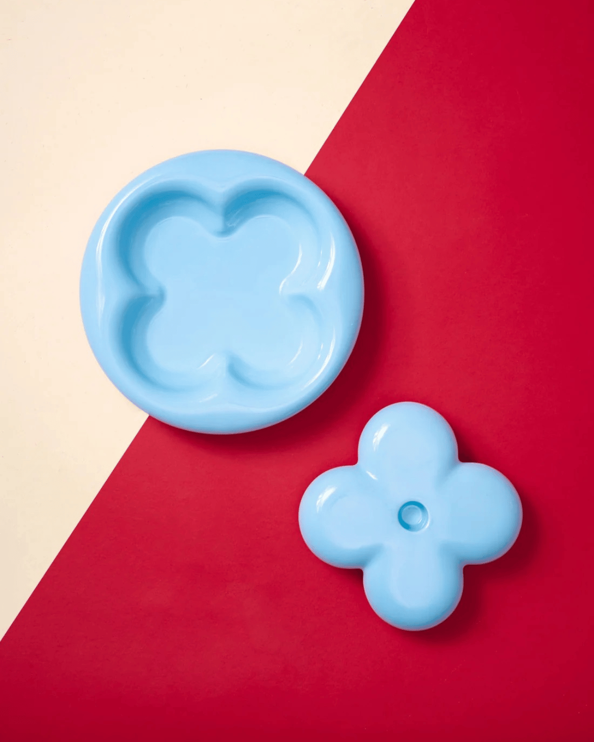 Folia Modular Candleholder & Tray in Sky Blue by Aleo