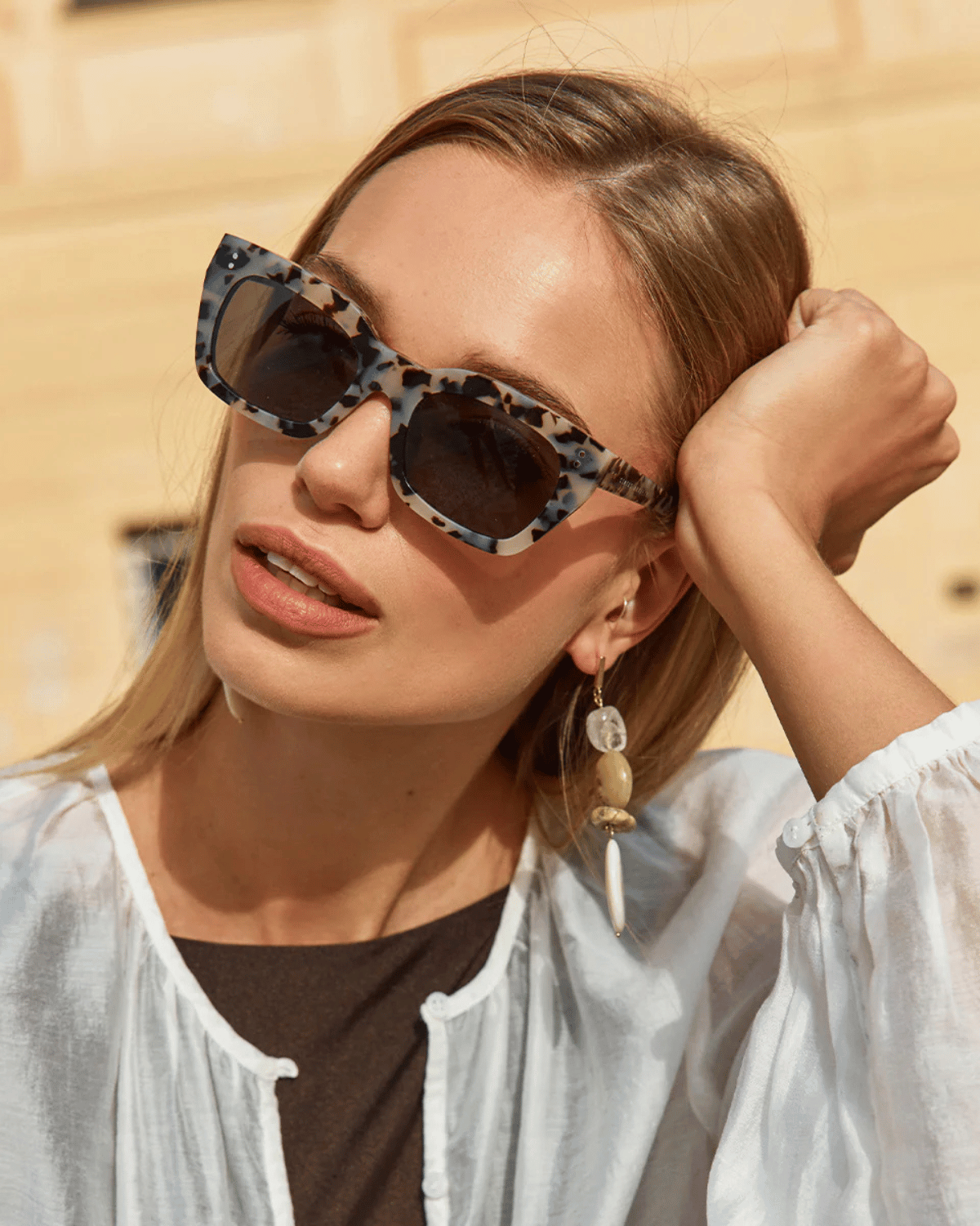 Status Anxiety Antagonist Sunglasses in White Tort