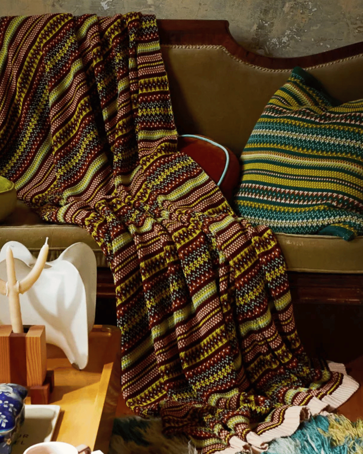 Sage & Clare Arlette Knit Blanket - Emerald