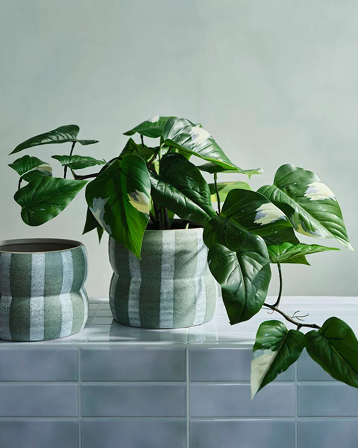 Arlo Pot - Sage Green & Blue by Floral Interiors