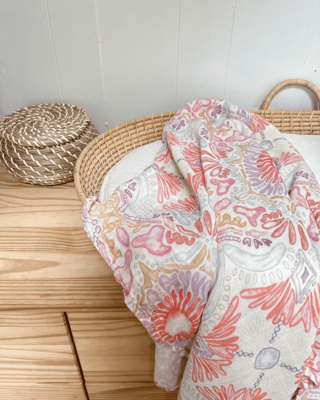 Baby Swaddle in Coral by Milky Designs