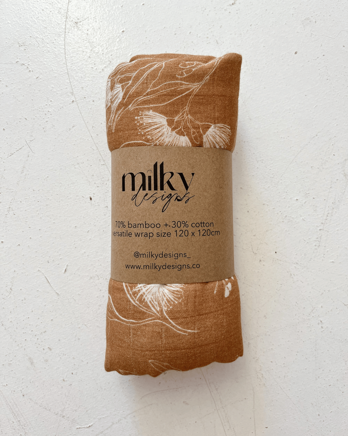 Baby Swaddle in Gumnut by Milky Designs