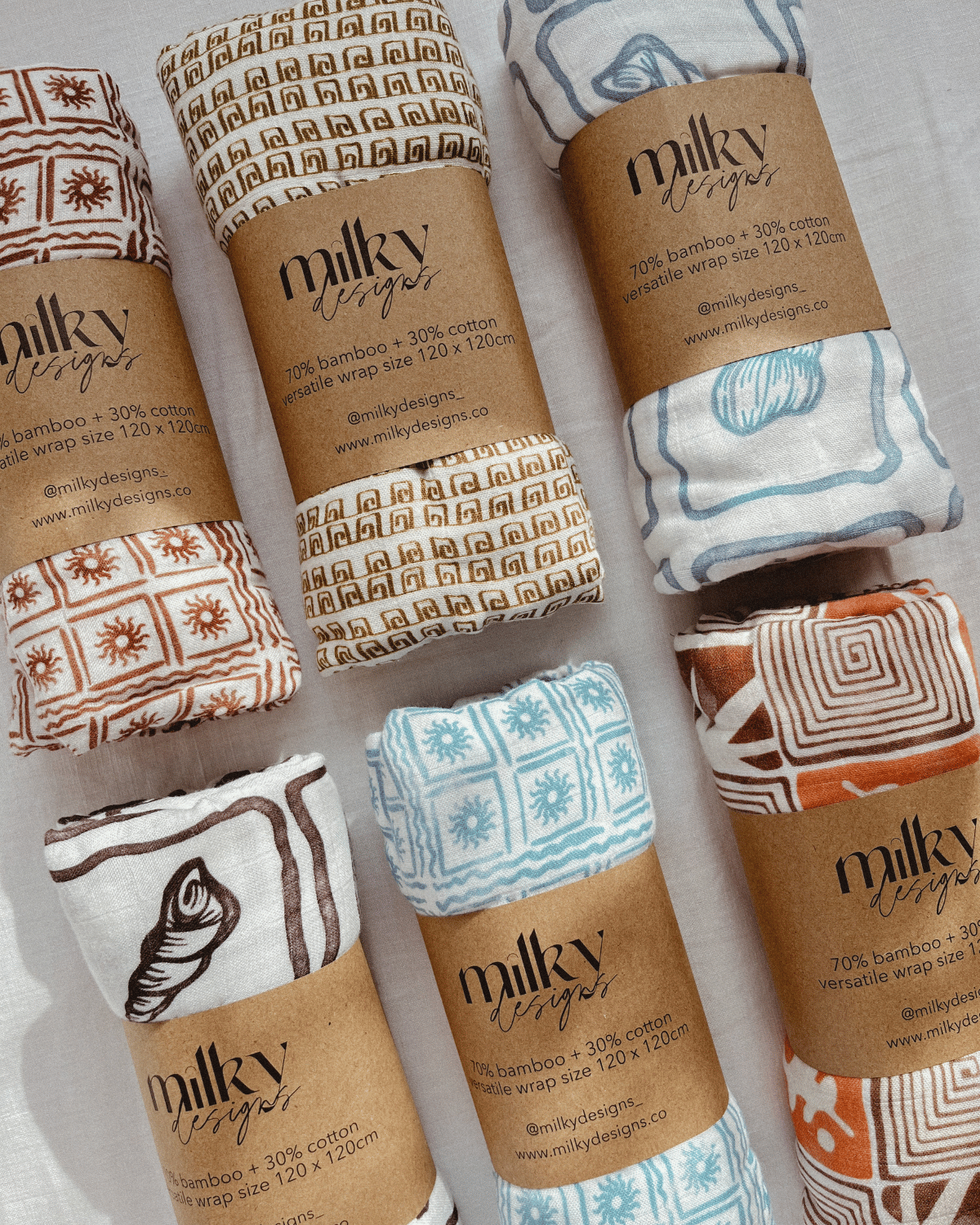 Baby Wrap in Shoreline by Milky Designs