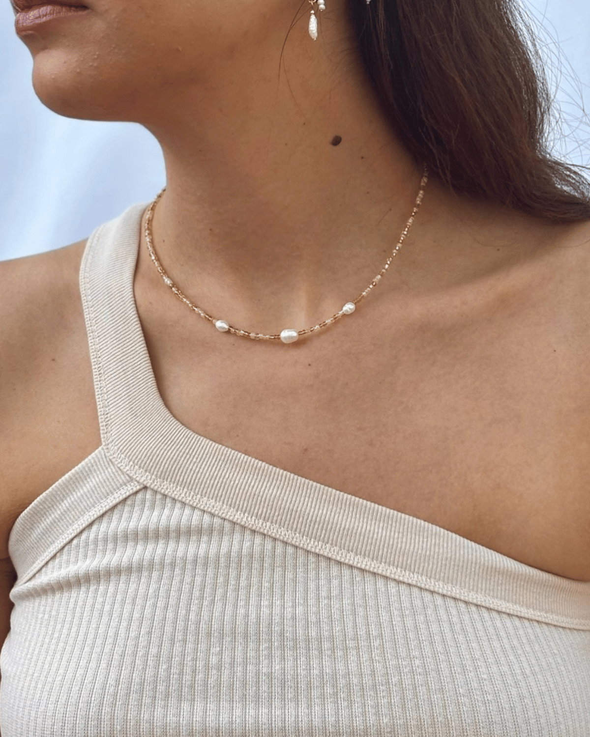 Luna.Foundling ❘ Beaded Necklace - Exhale Pebbly Beach (Adult)