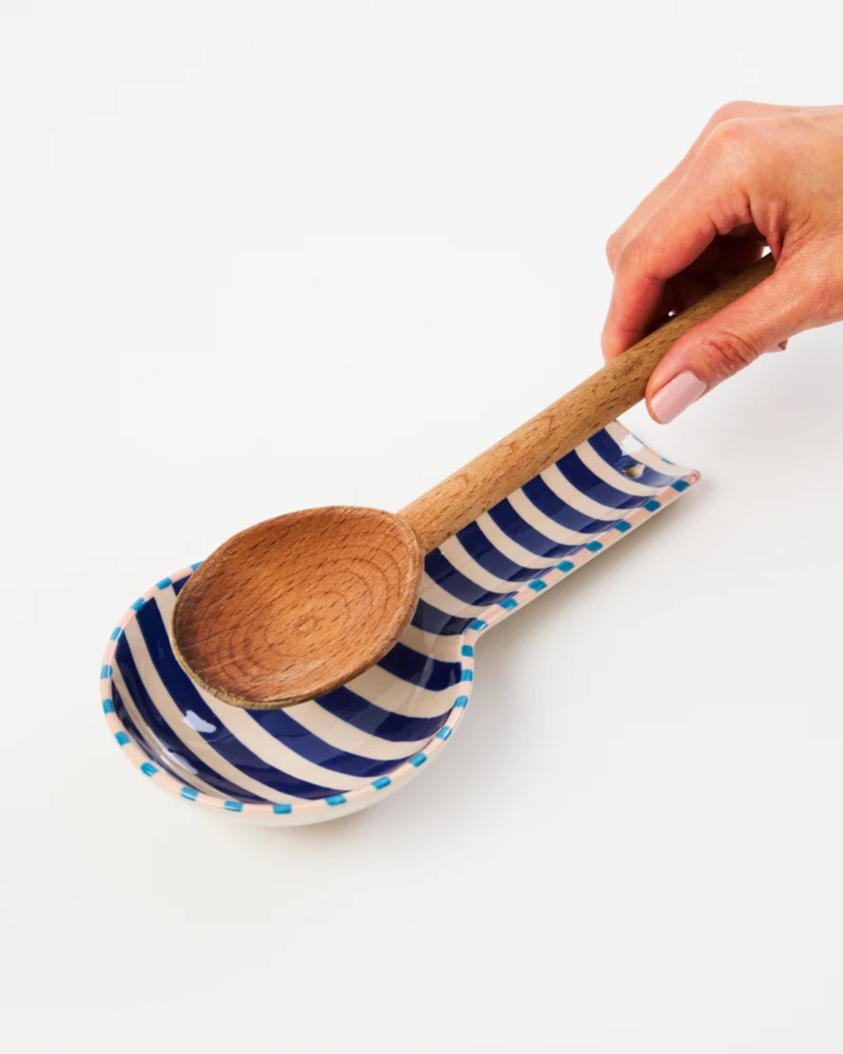 Bloomie Blue Stripe Spoon Rest by Jones & Co