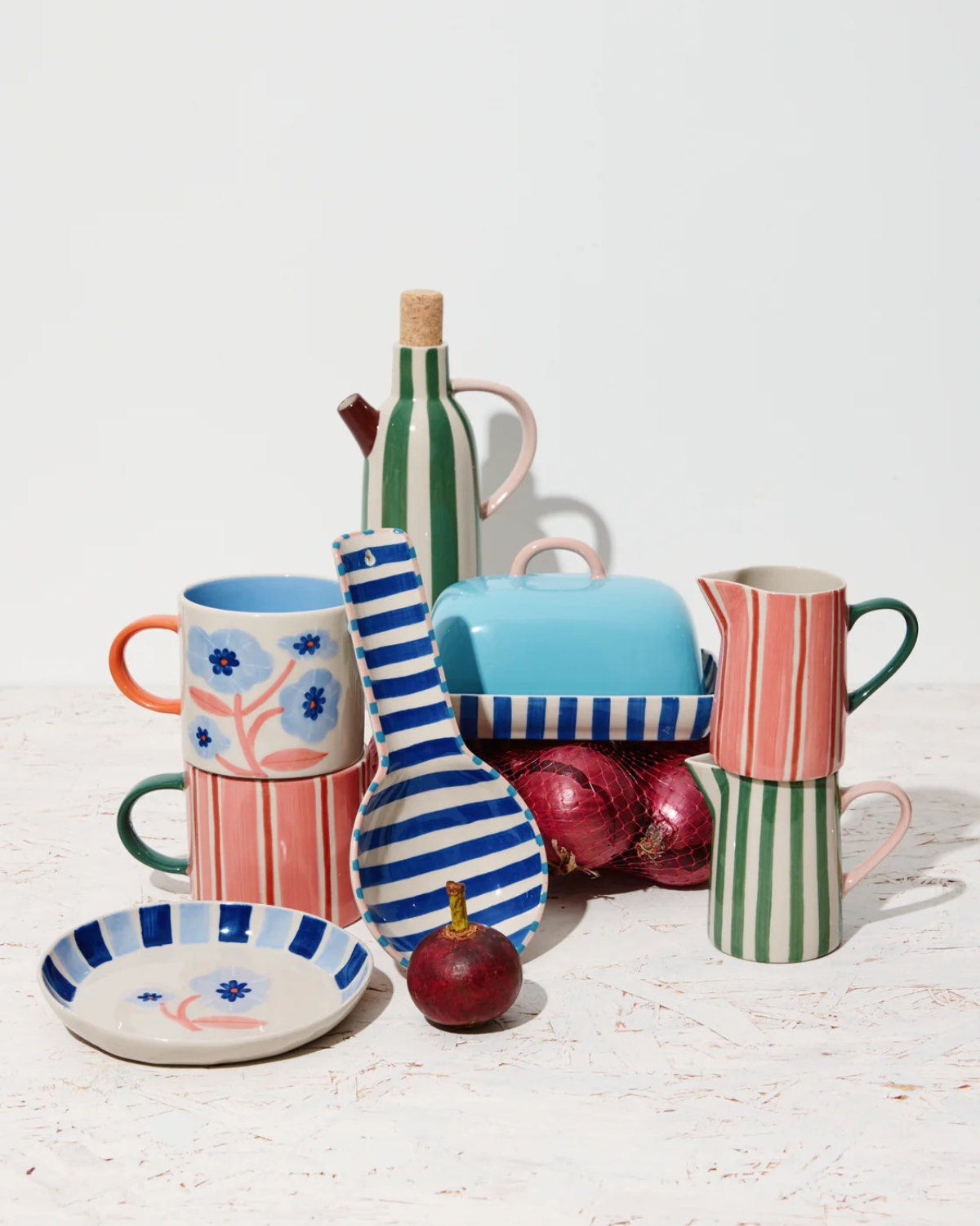 Bloomie Blue Stripe Spoon Rest by Jones & Co