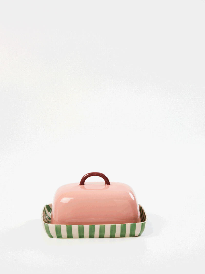 Bloomie Pink Butter Dish by Jones & Co