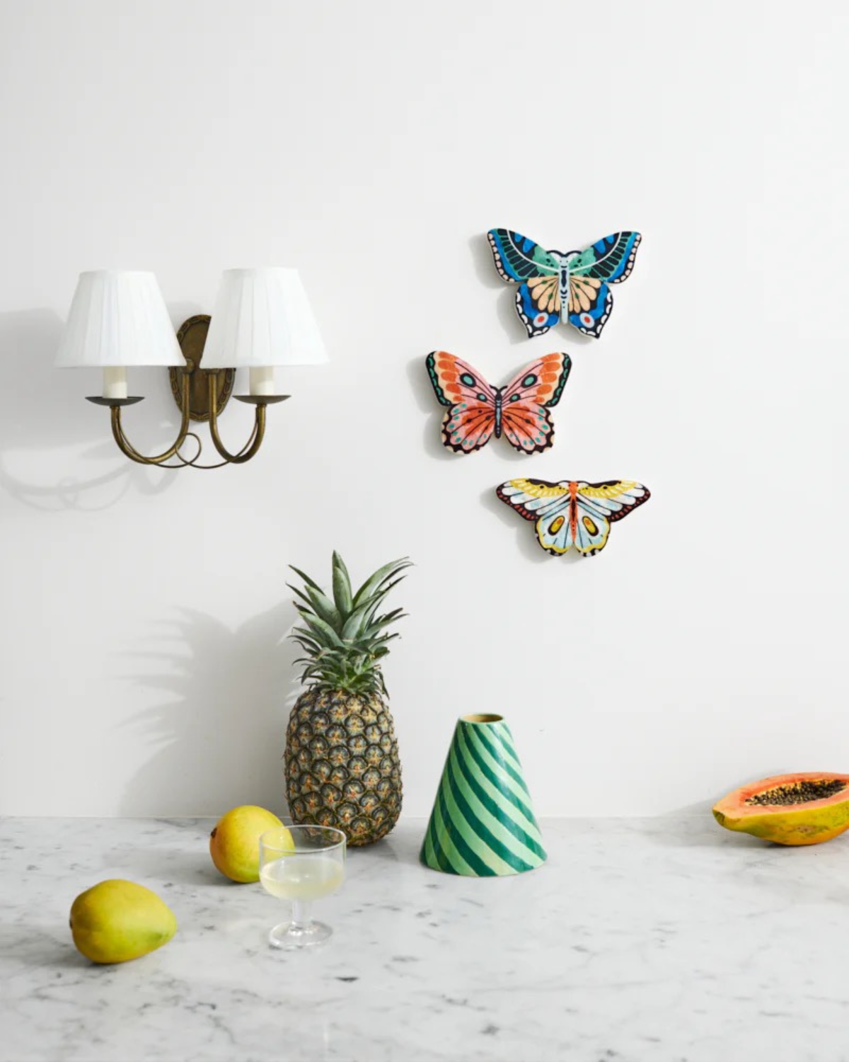Canopy Butterfly Blue Green Wall Art by Jones & Co