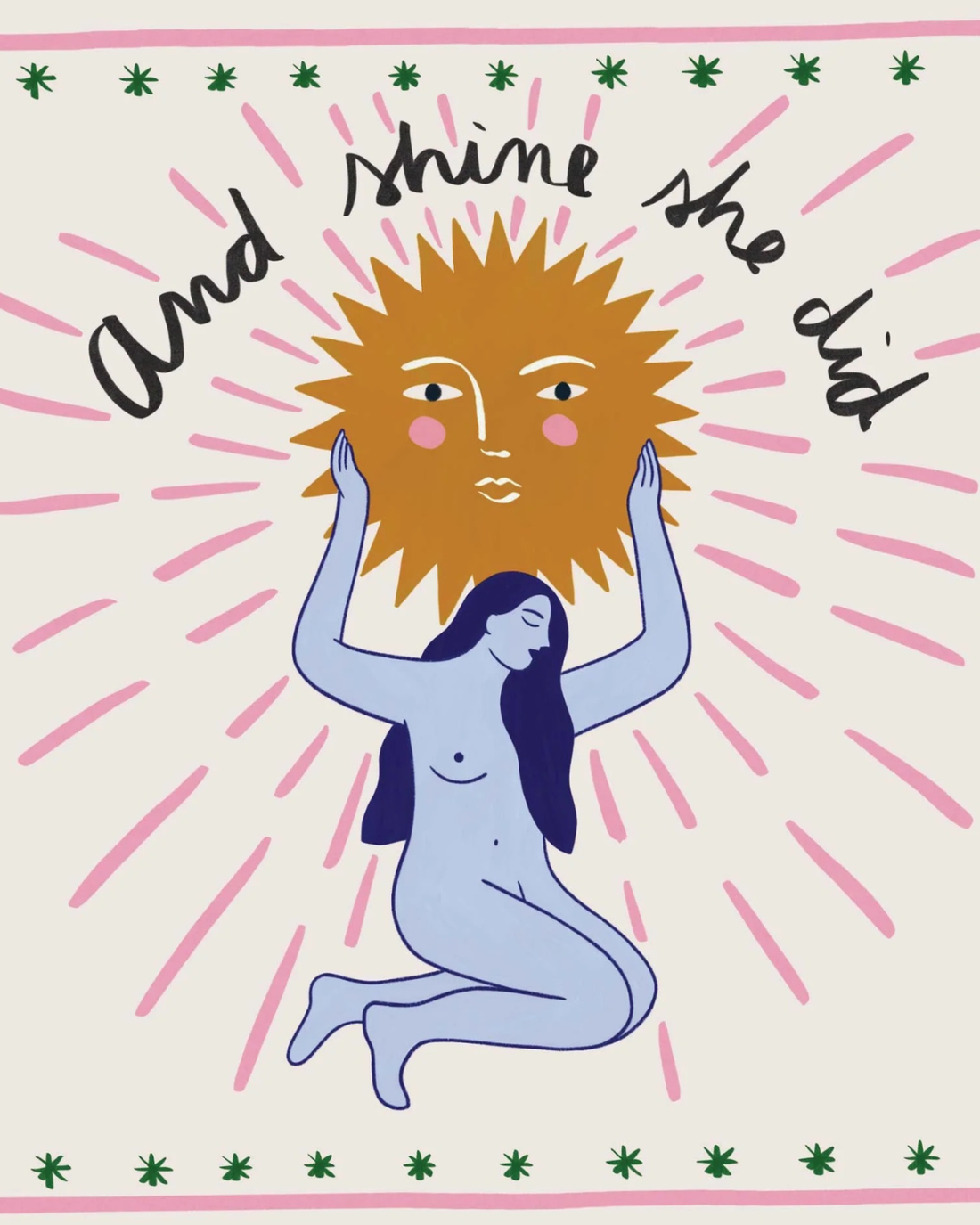 And Shine She Did Card by Constanza Goeppinger x Papernest