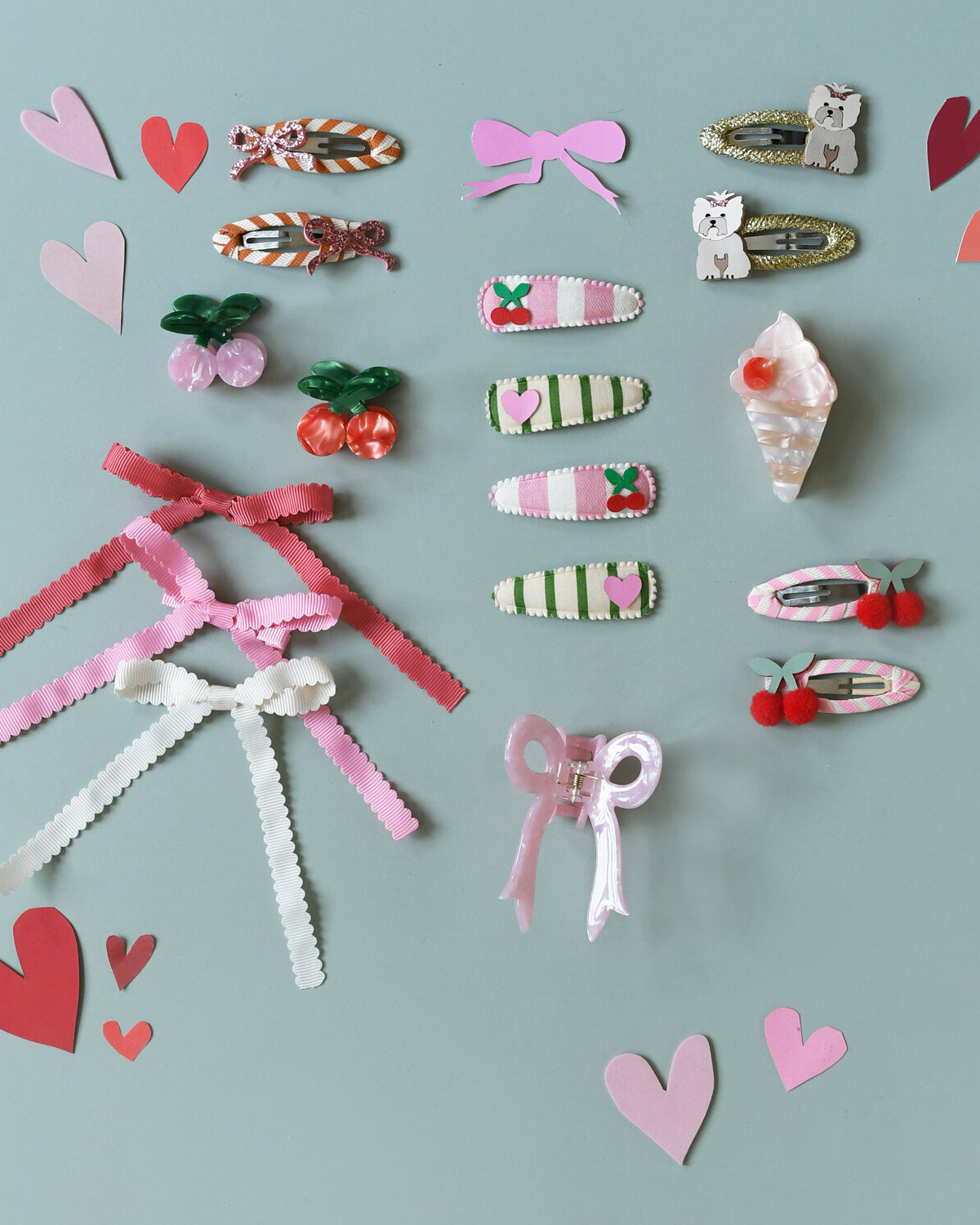 Cherry Kiss Fabric Clip Set by Rockahula Kids