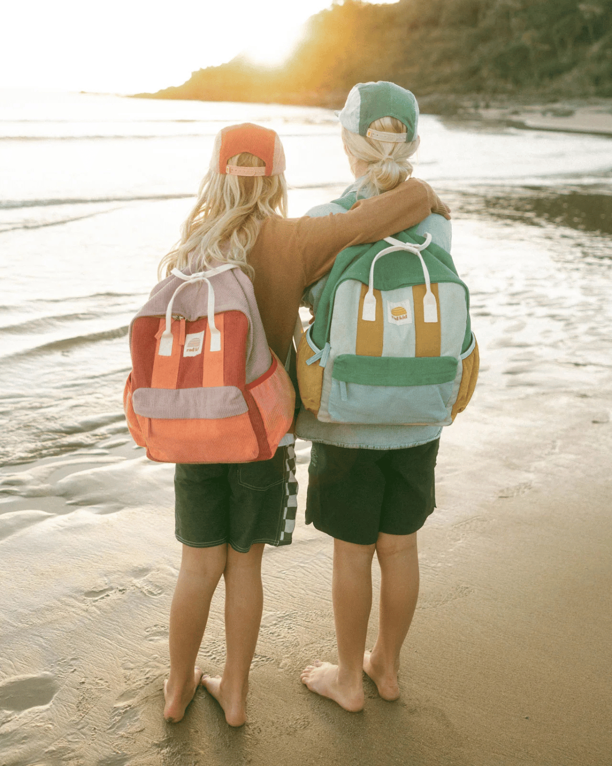 Corduroy Spliced Eco Kids Backpack - Lagoon by Banabae