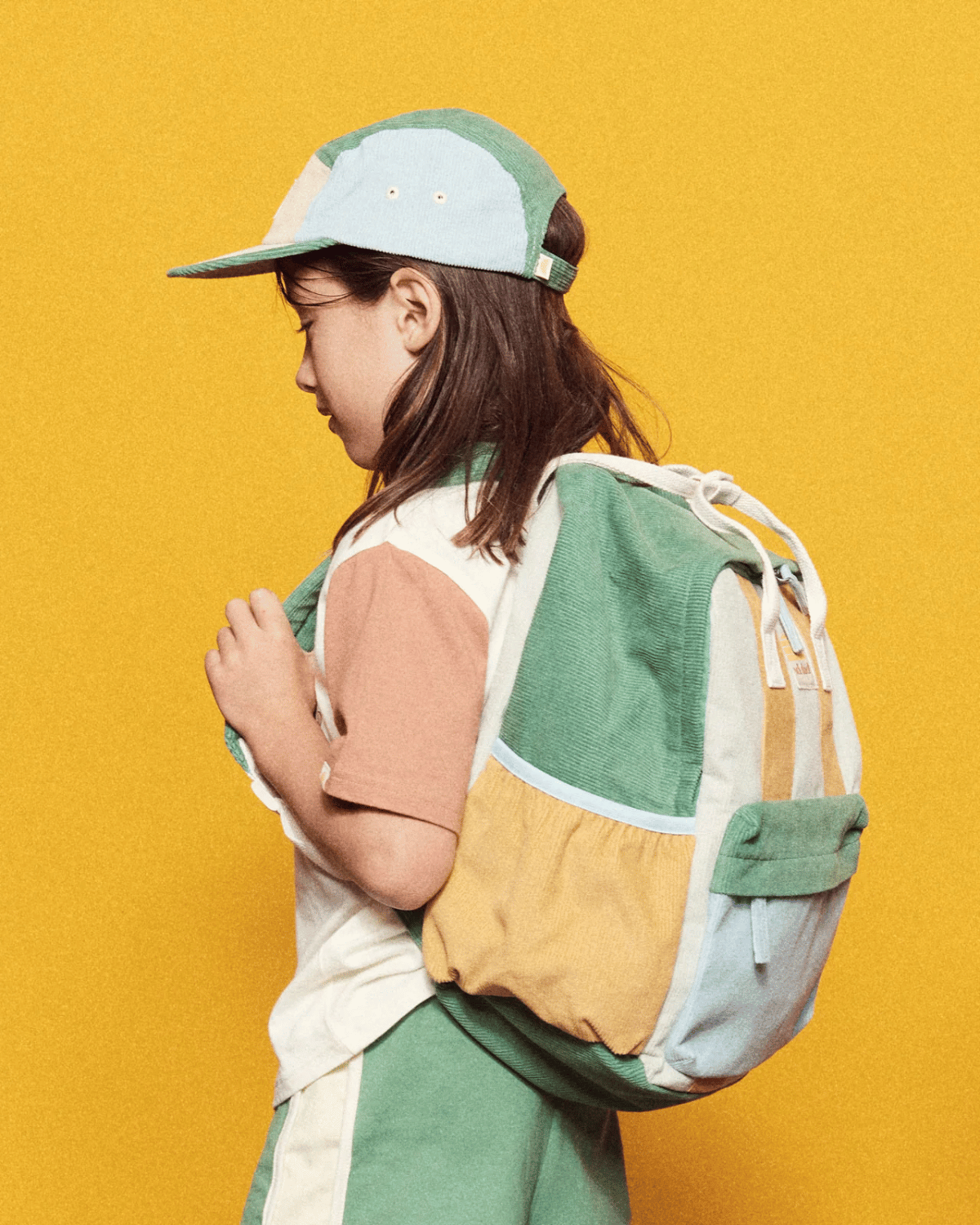 Corduroy Spliced Eco Kids Backpack - Lagoon by Banabae
