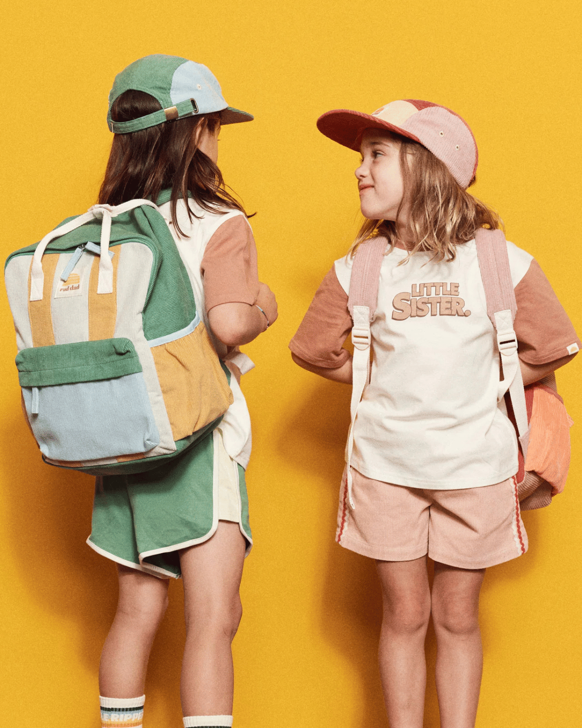 Corduroy Spliced Eco Kids Backpack - Lagoon by Banabae
