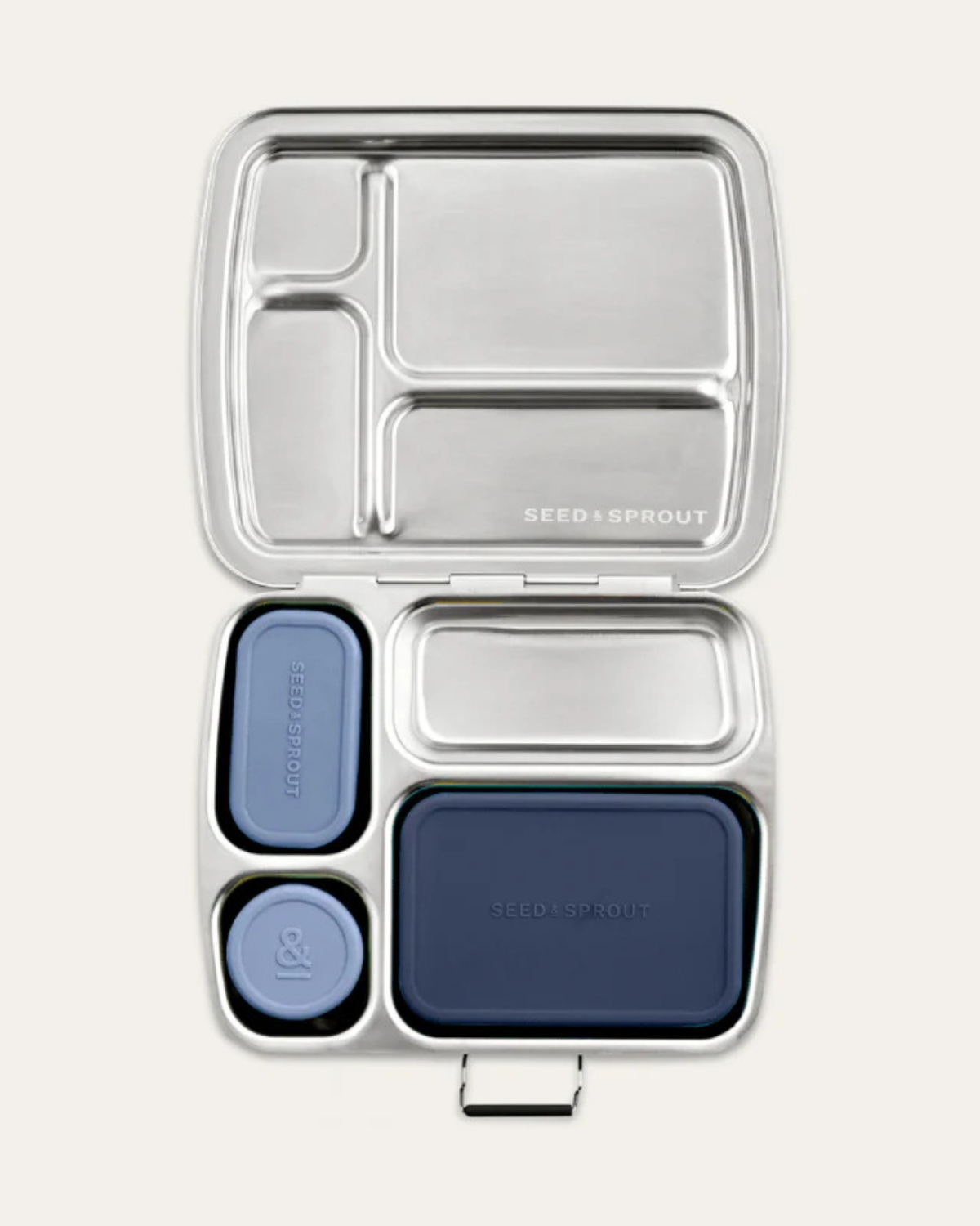 CrunchBox™ Lunchbox & Snack Bundle - 3 Pot Set (Indigo)