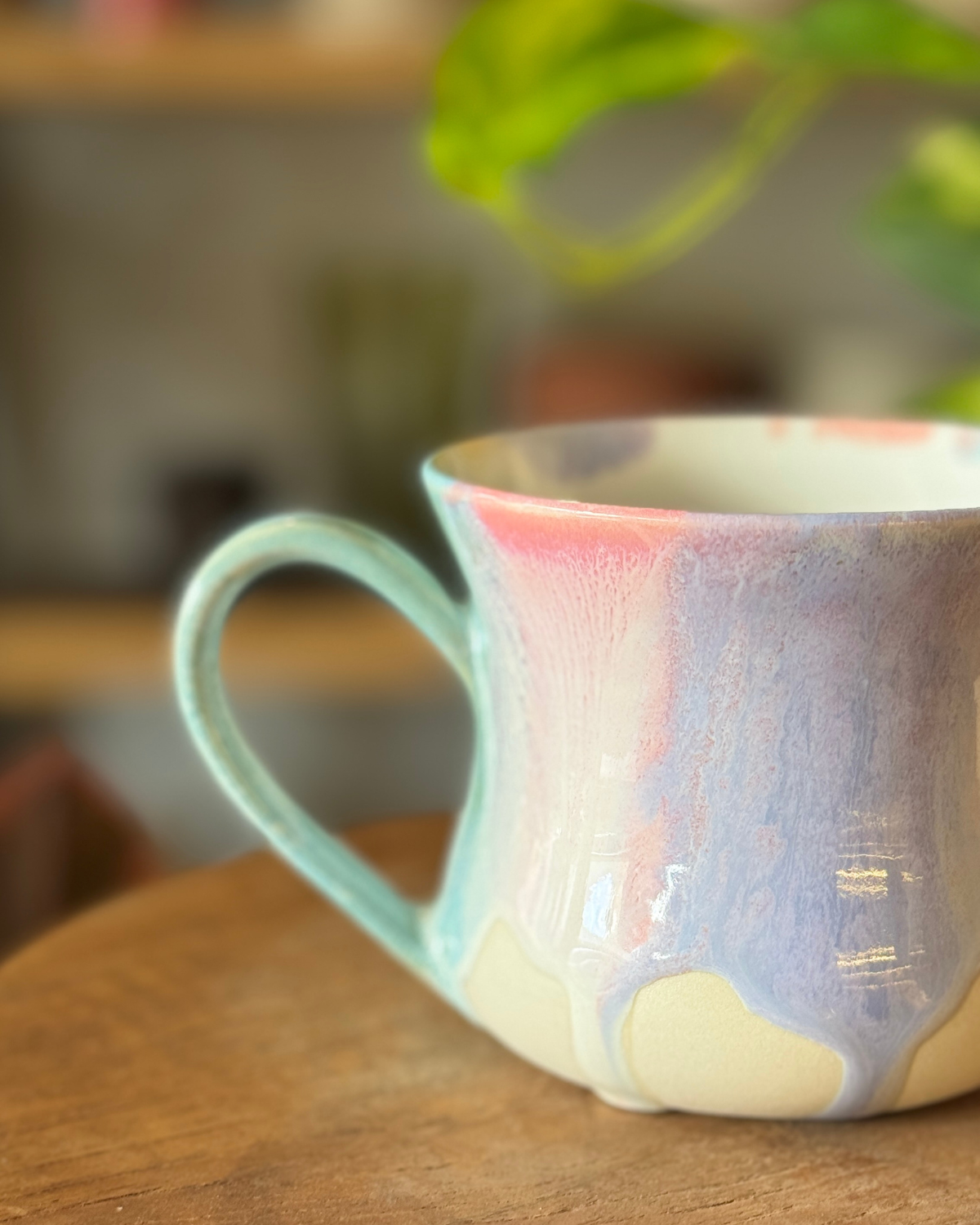 OAS Clay Creative Drippy Rainbow Glaze Mug