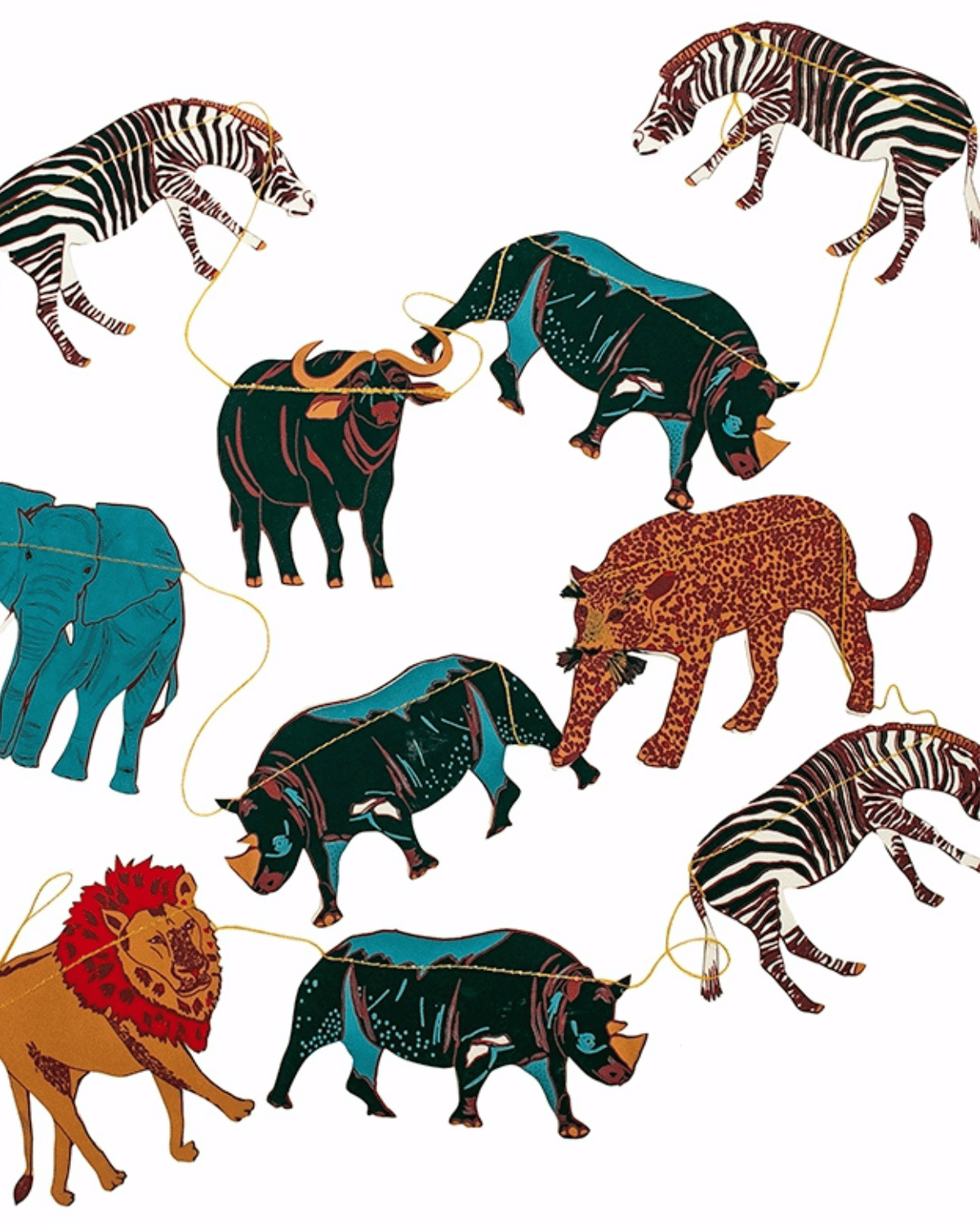 Safari Animals Sewn Garland by East End Press 🐒