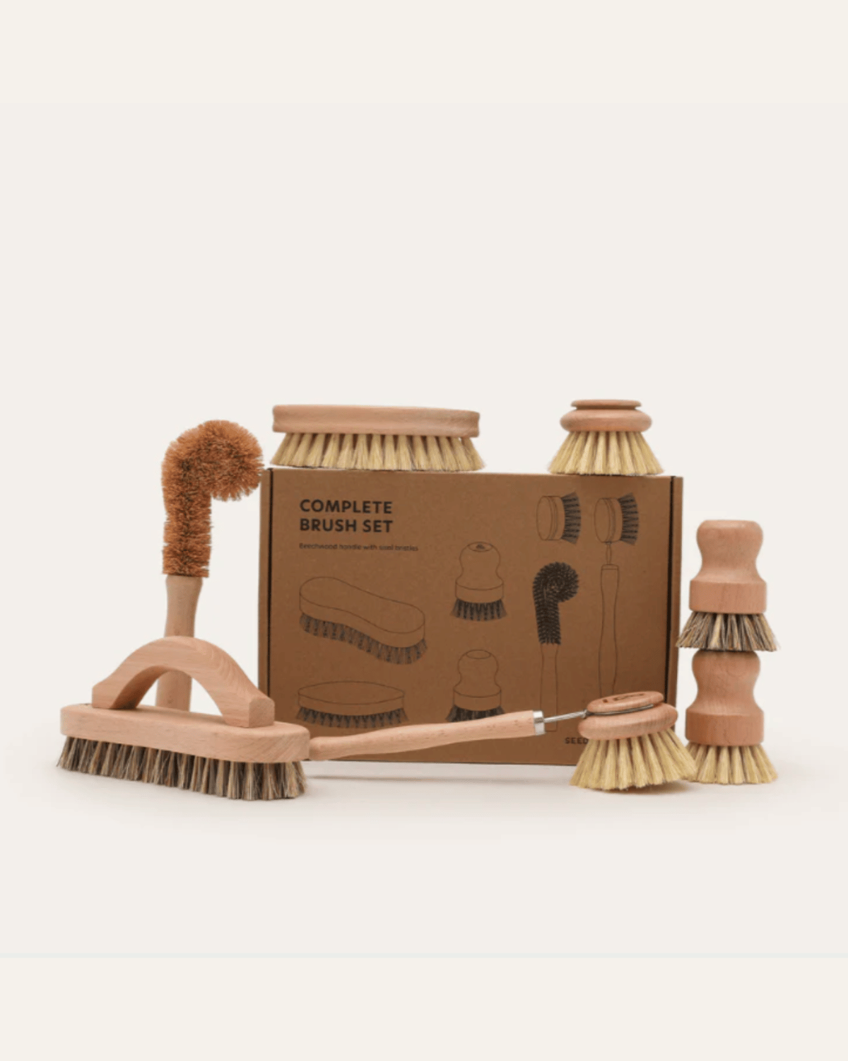 Seed &;Sprout Complete Kitchen Cleaning Eco Brush Set