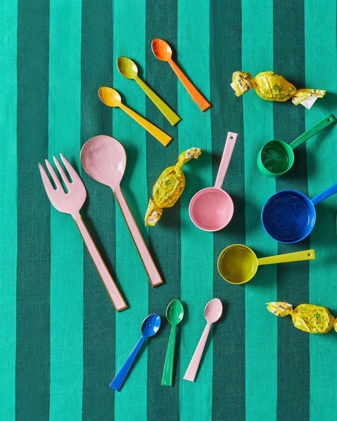 Bonnie & Neil Enamel 4 Mixed Teaspoons (Pack of 6)