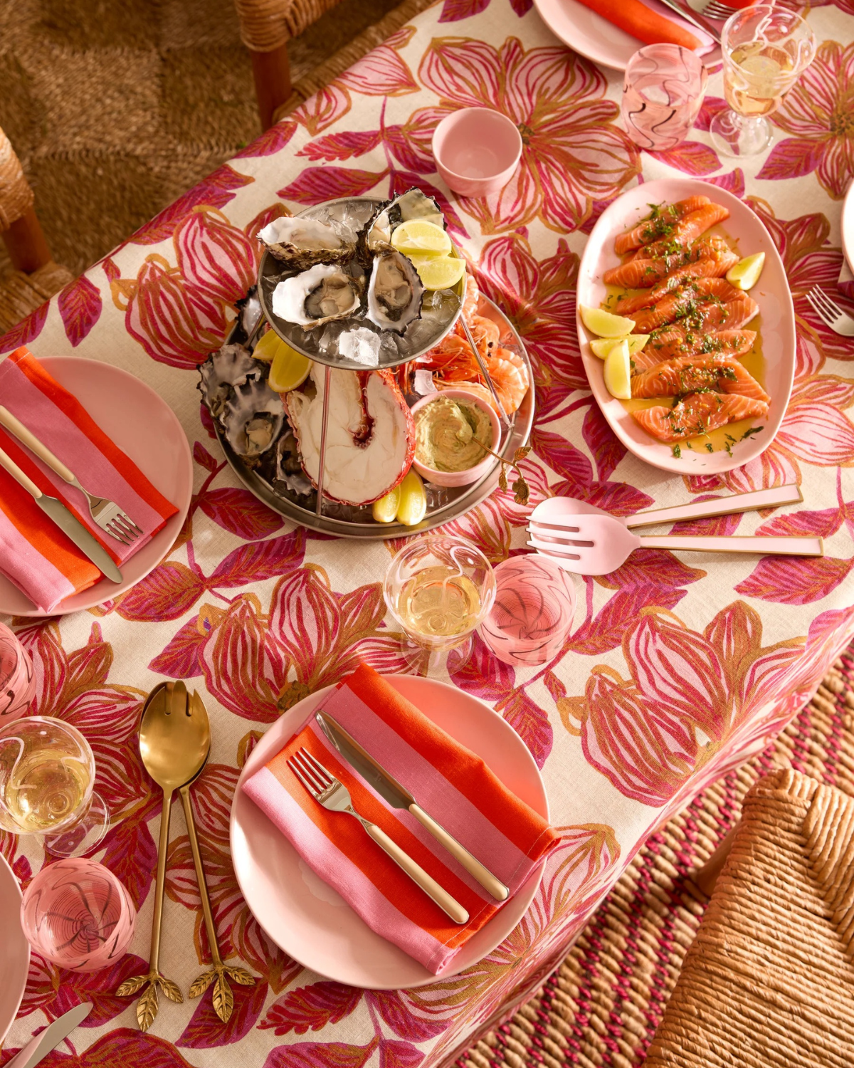 Bonnie & Neil Enamel Rose Salad Servers (Set of 2)