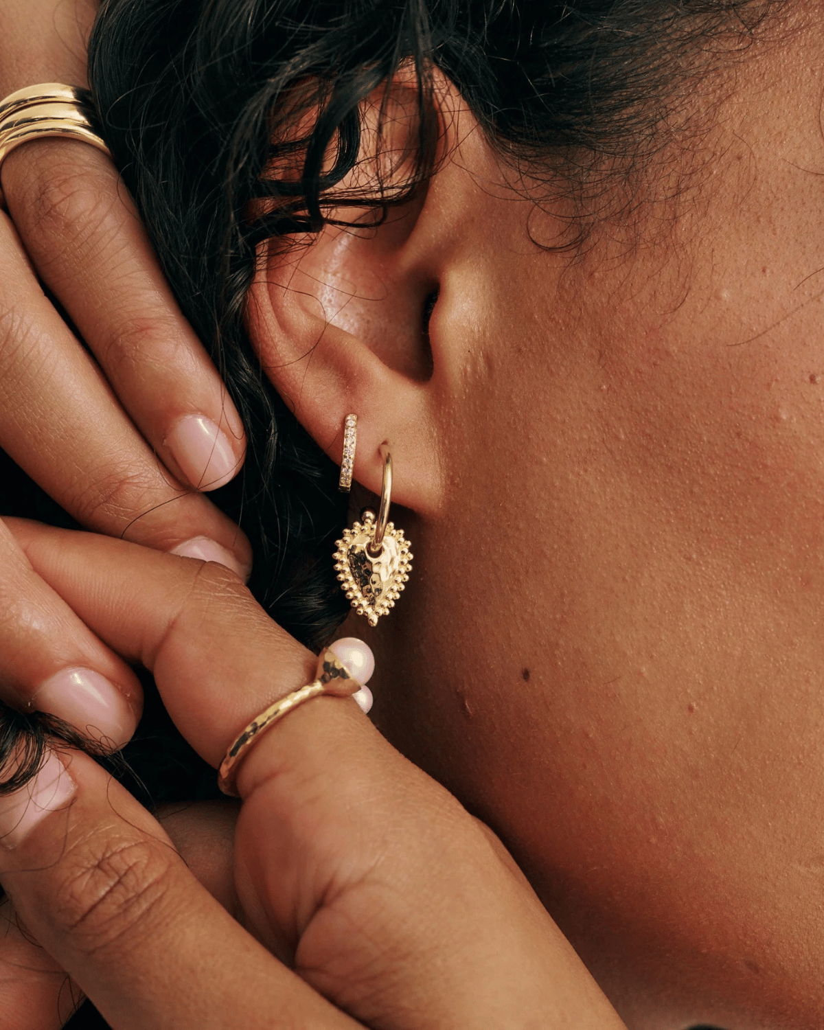 Escape Small Hoop Earrings (Gold) by Murkani