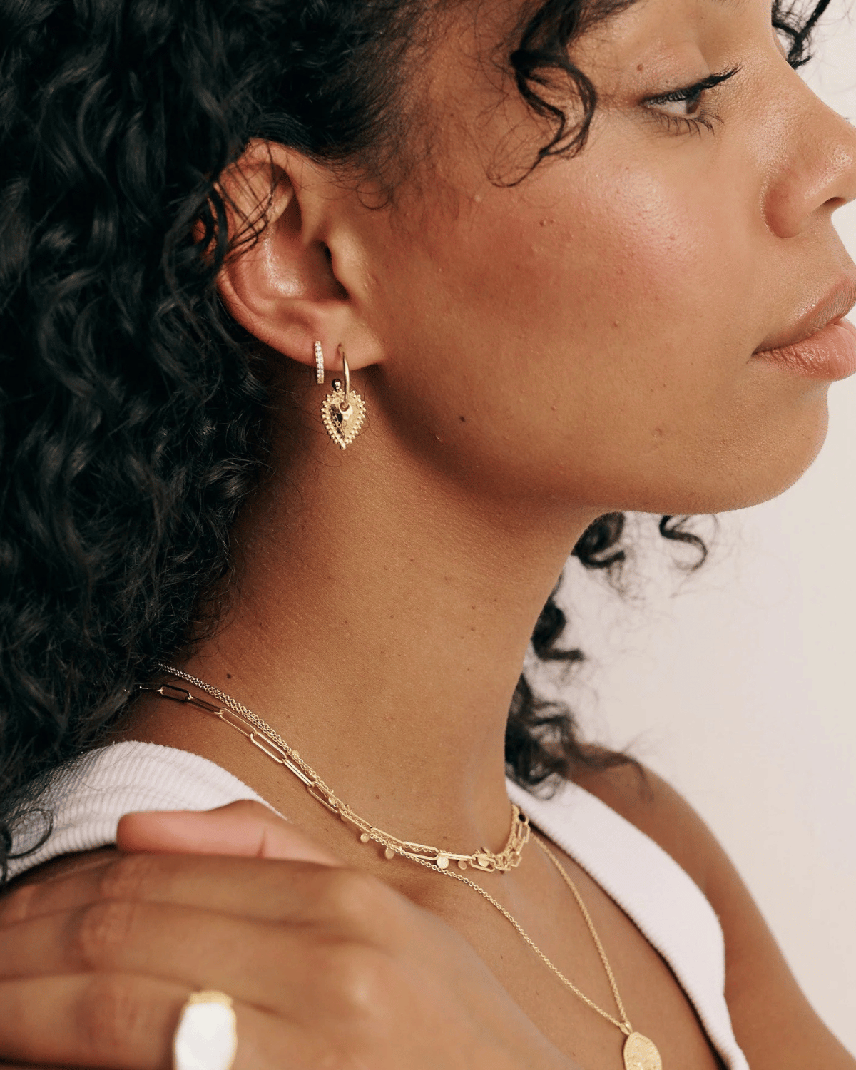 Escape Small Hoop Earrings (Gold) by Murkani