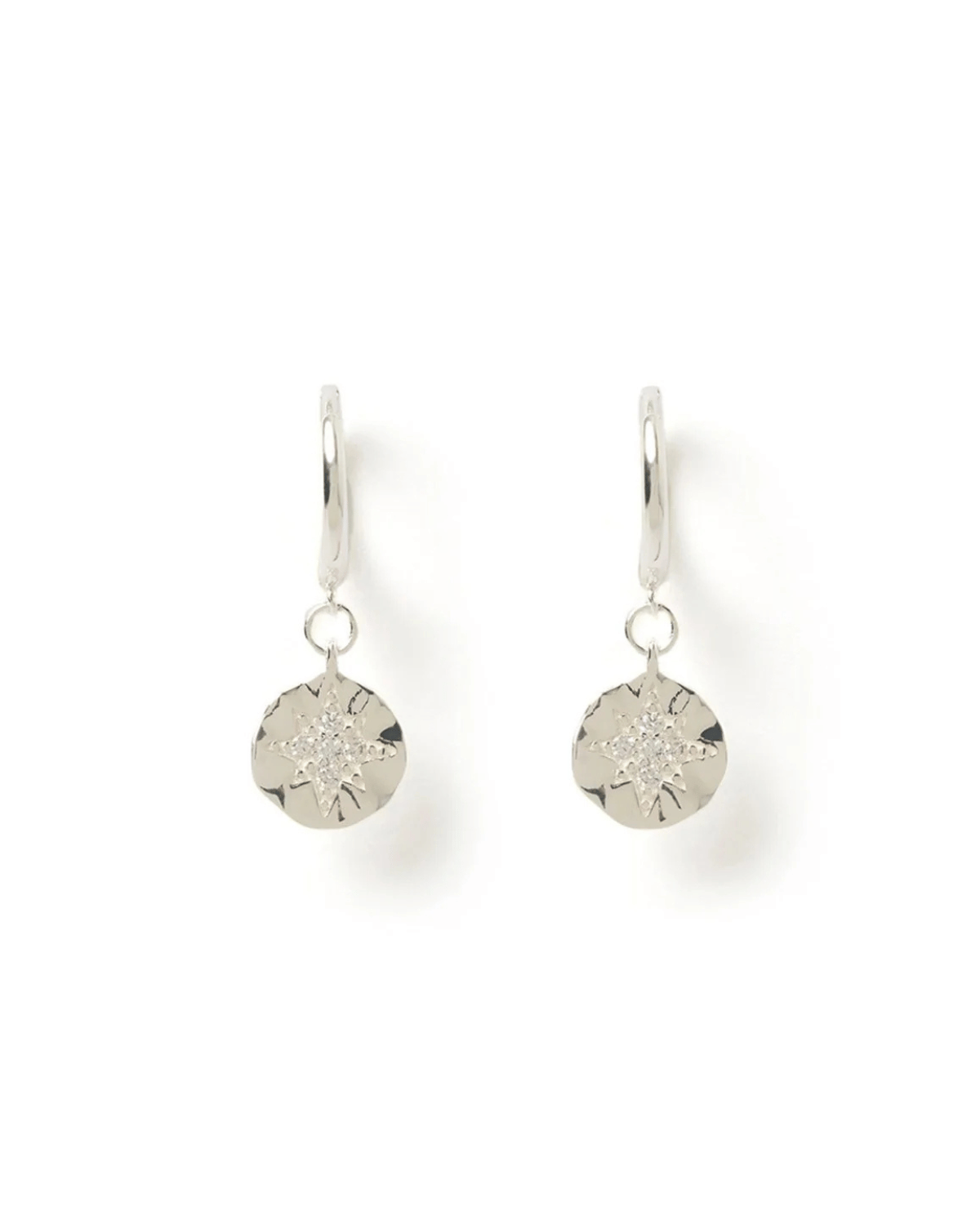 Estrella Silver & Zircon Hoop Huggies by Arms of Eve