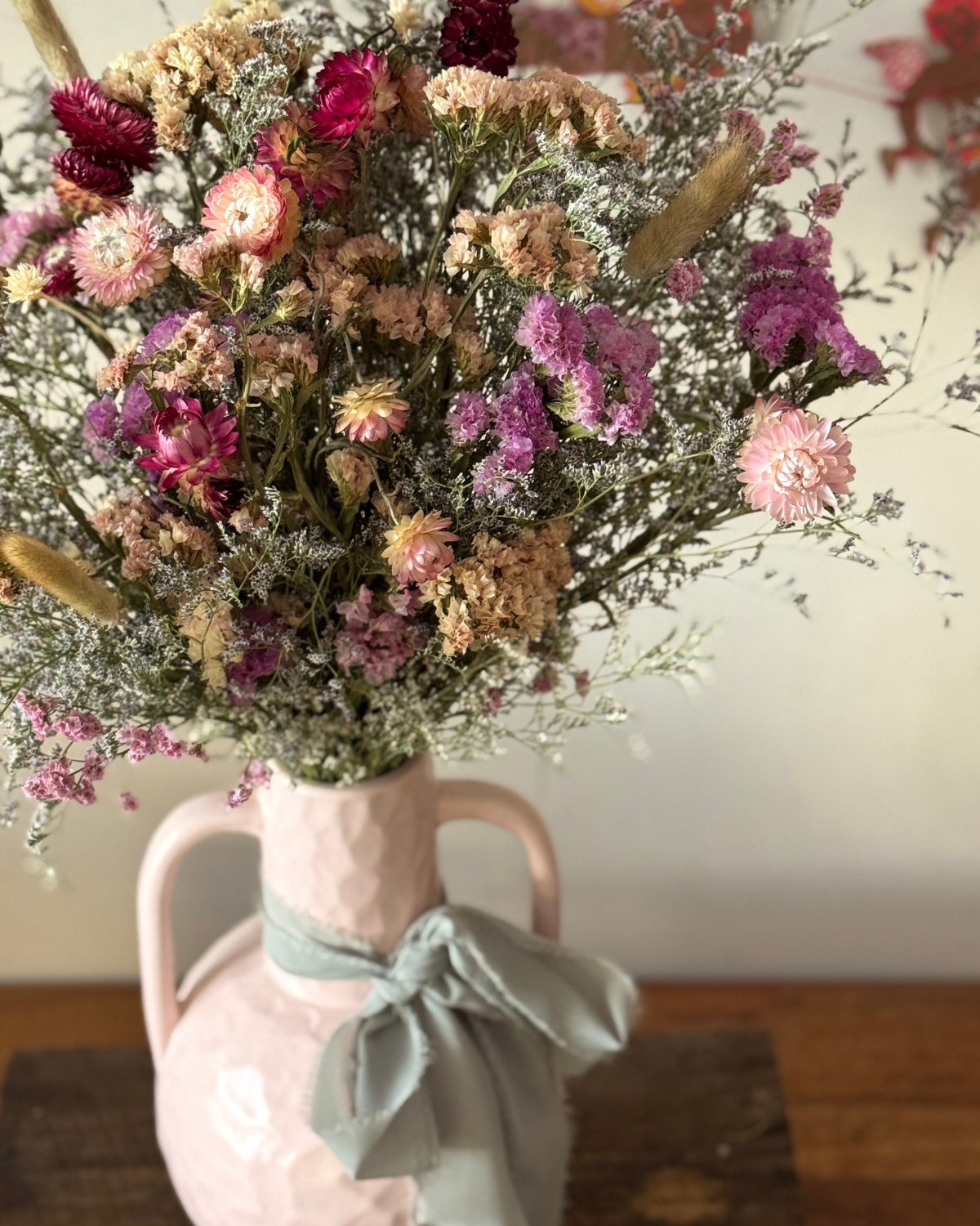 The Flora Bar Everlasting Vase ❘ Pink Garden - Polly & Co Muswellbrook Flowers