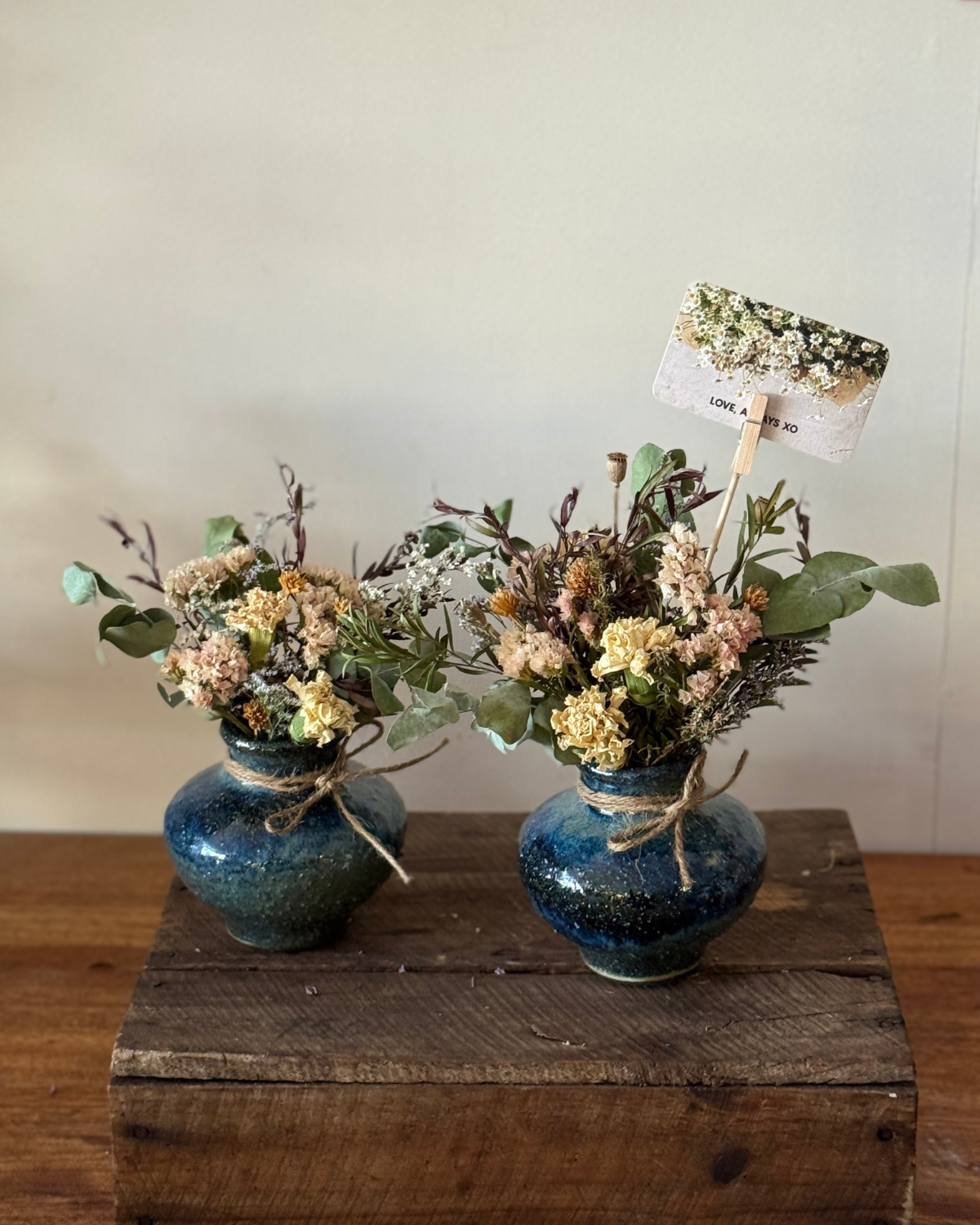 DRIED FLOWER VASE ❘ Speckled Blue