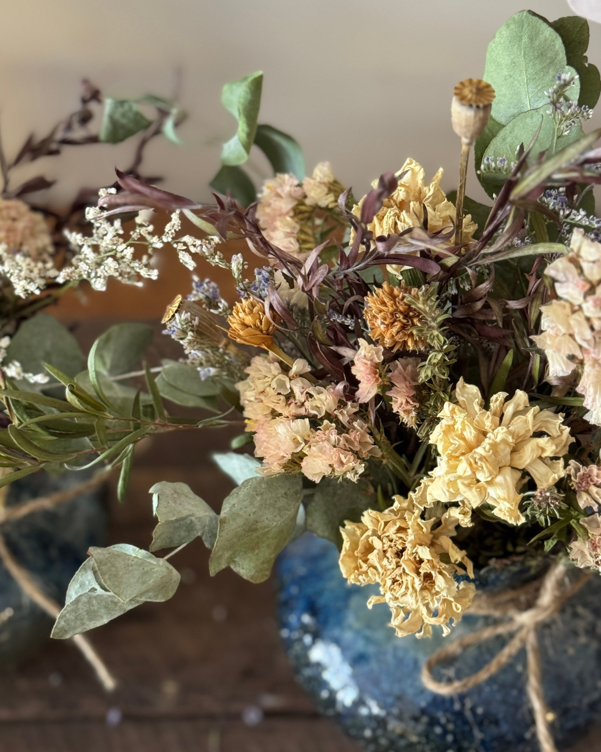 DRIED FLOWER VASE ❘ Speckled Blue