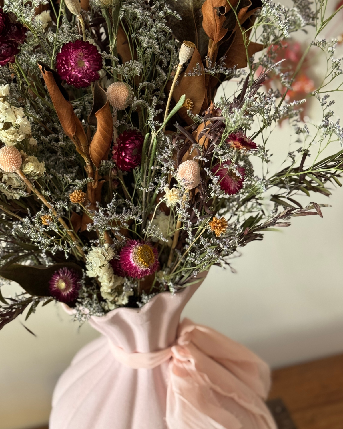 The Flora Bar Everlasting Vase ❘ Wispy Pink - Polly & co Muswellbrook Florist