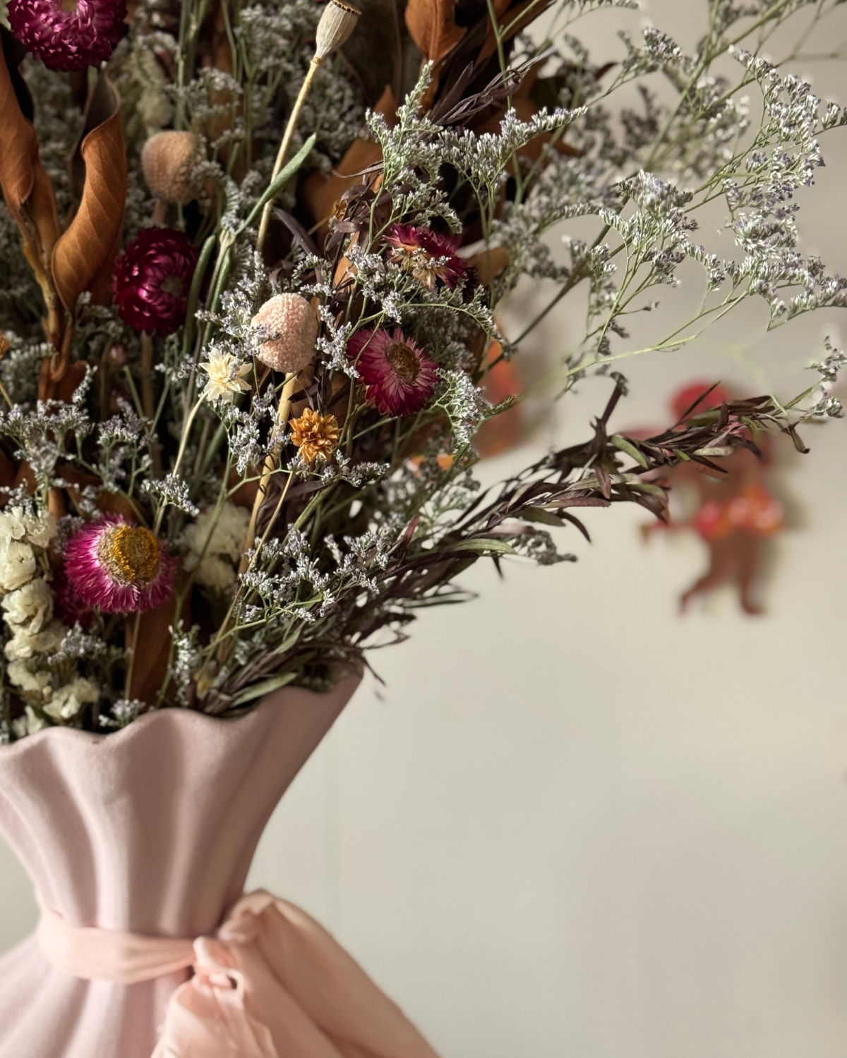 The Flora Bar Everlasting Vase ❘ Wispy Pink - Polly & co Muswellbrook Florist