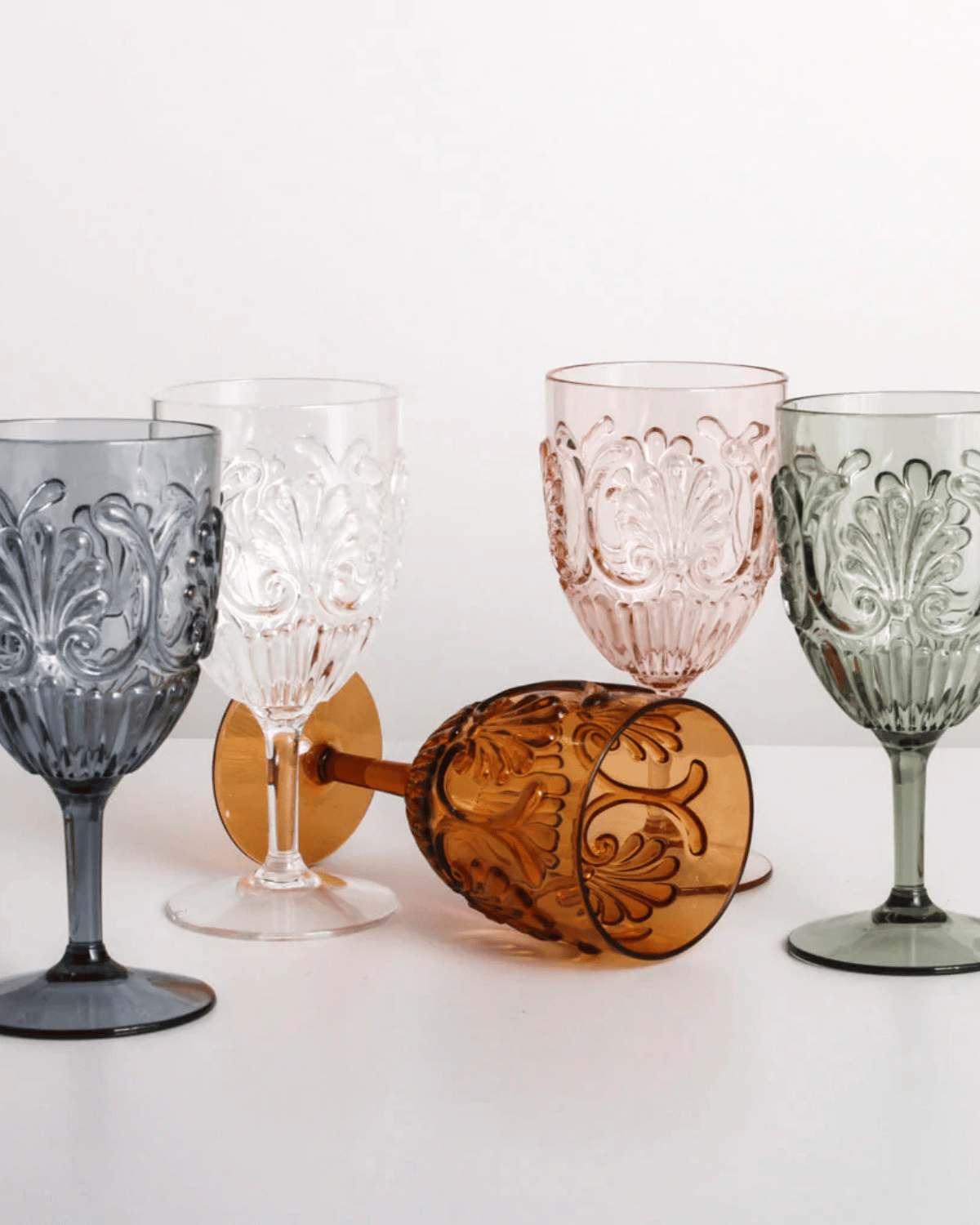 Flemington Acrylic Wine Glass by Indigo Love Collectors in Smoke