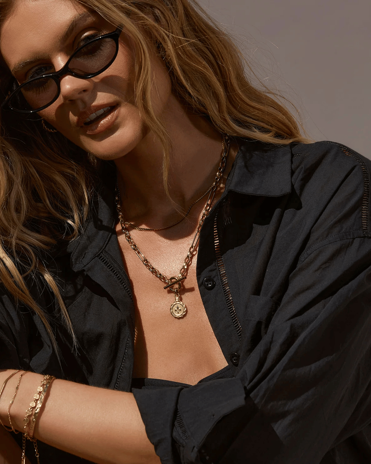 Fleur De Lis Gold Necklace by Arms of Eve