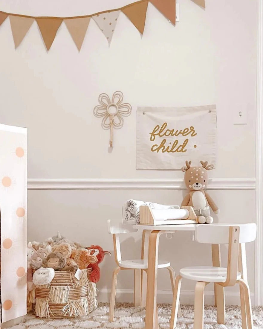Imani Collective "Flower Child" Canvas Wall Banner. - Nursery Wall Art