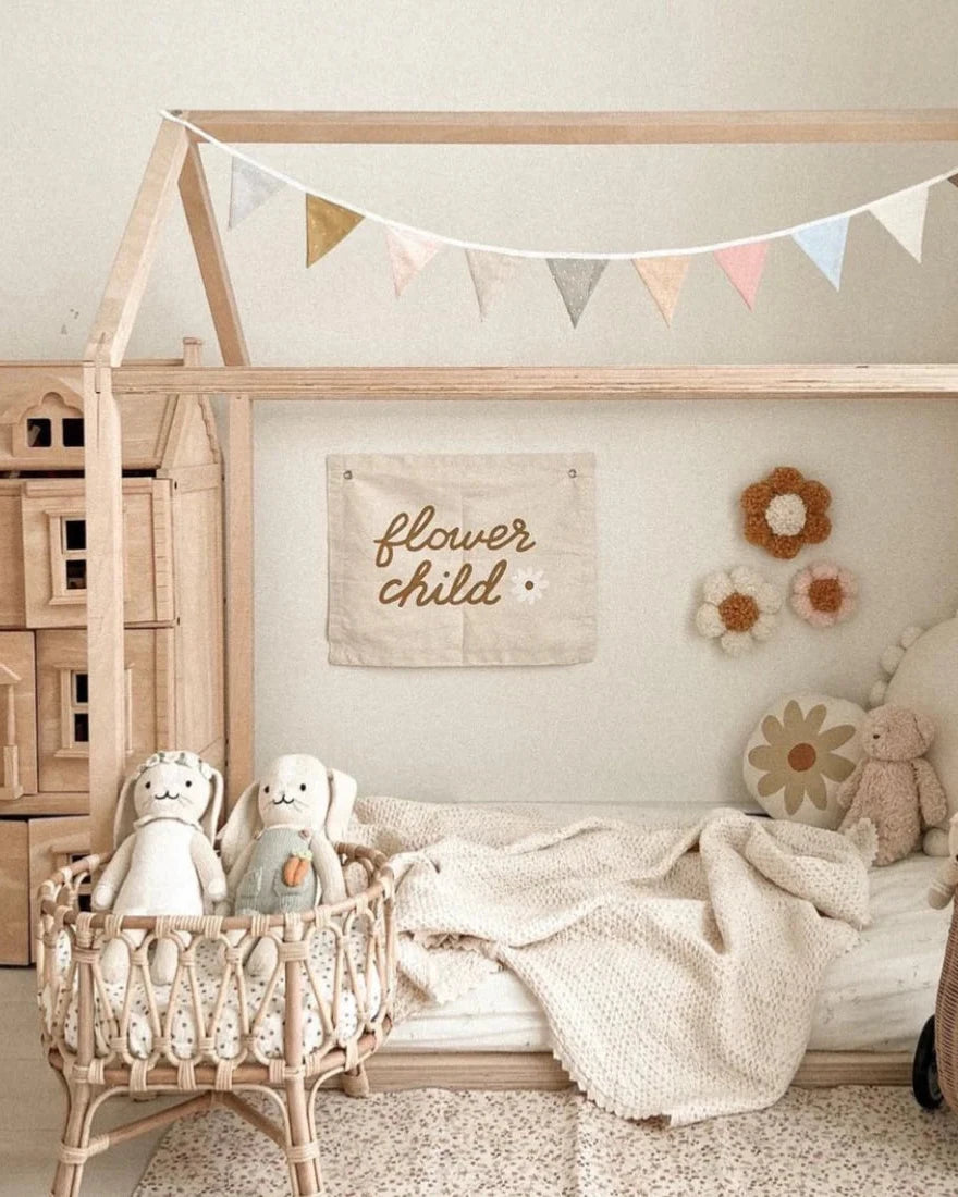 Imani Collective "Flower Child" Canvas Wall Banner. - Nursery Wall Art