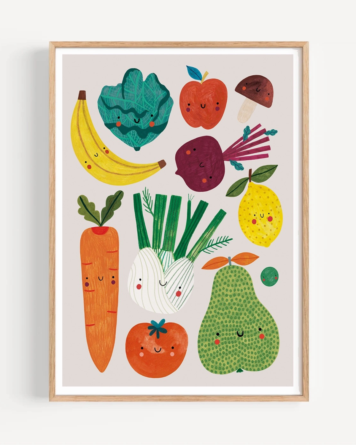 Fruits and Veggies - Wall Art Print by Daria Solak Illustrations