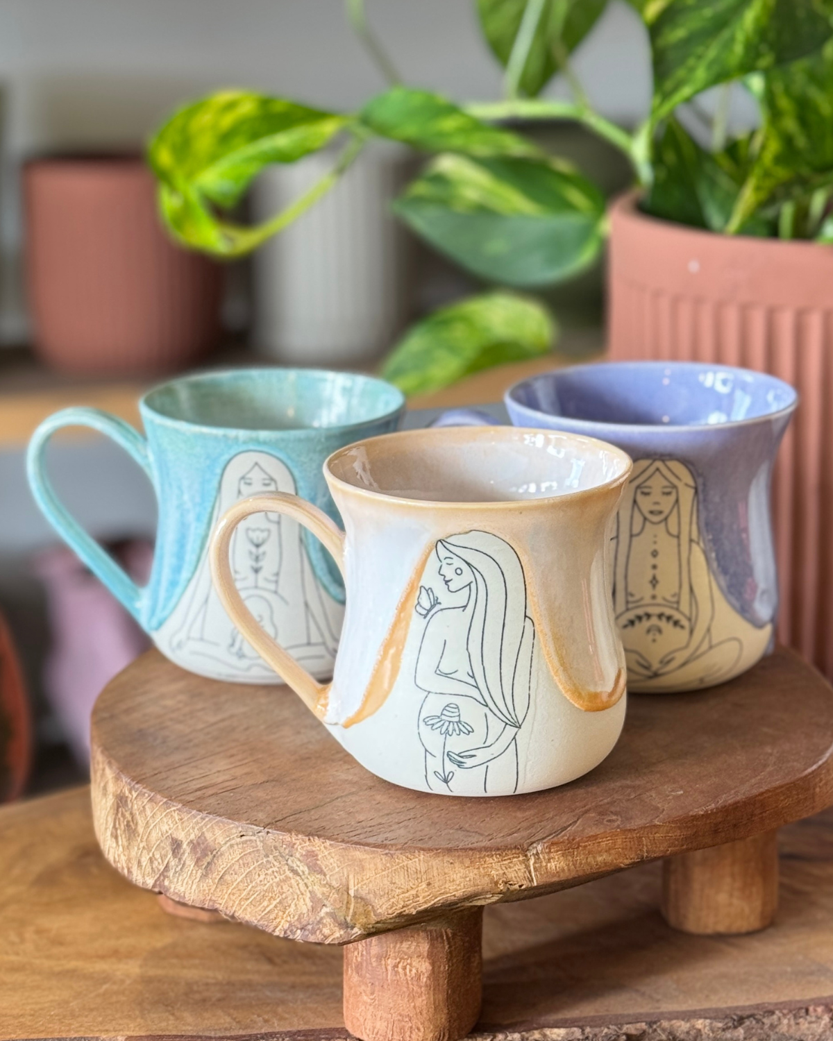 OAS Clay Creative Goddess Mama Mug - Orange