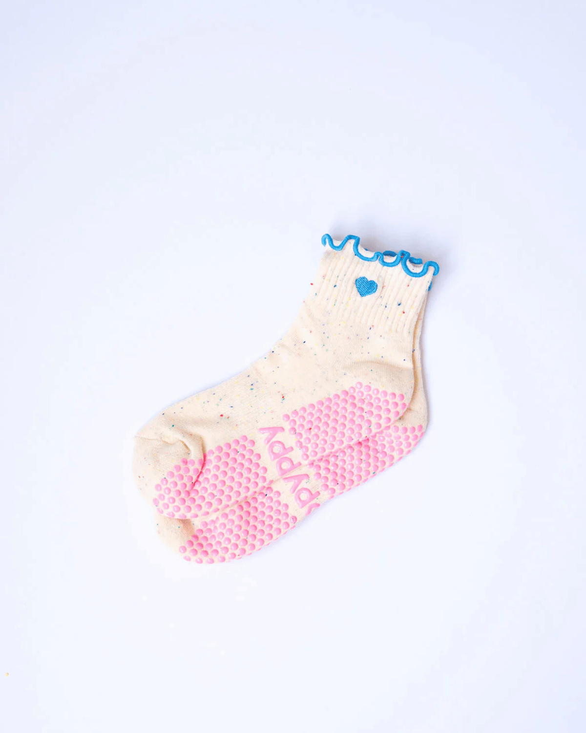 Confetti + Blue Pilates Grip Socks