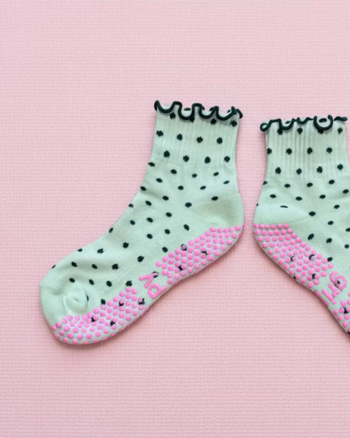 Mint Dotty Pilates Sock by Grippy