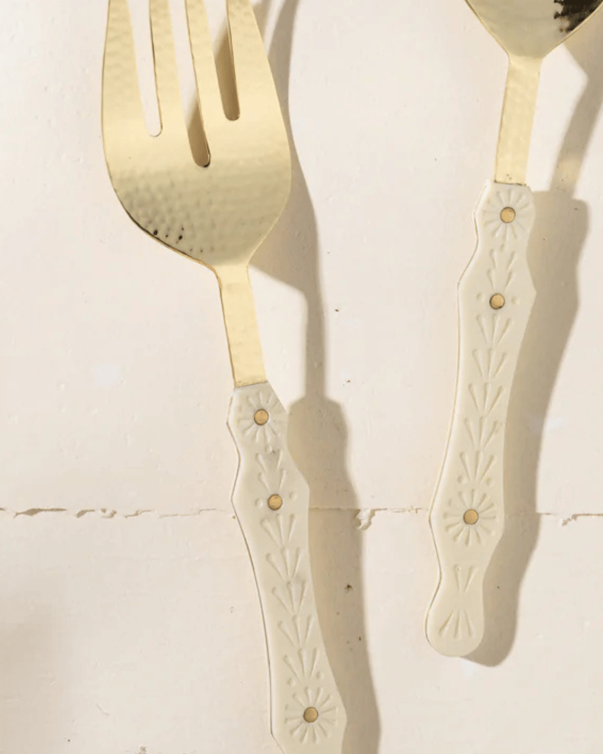 Hana Gold & Cream Resin Salad Servers by Inartisan