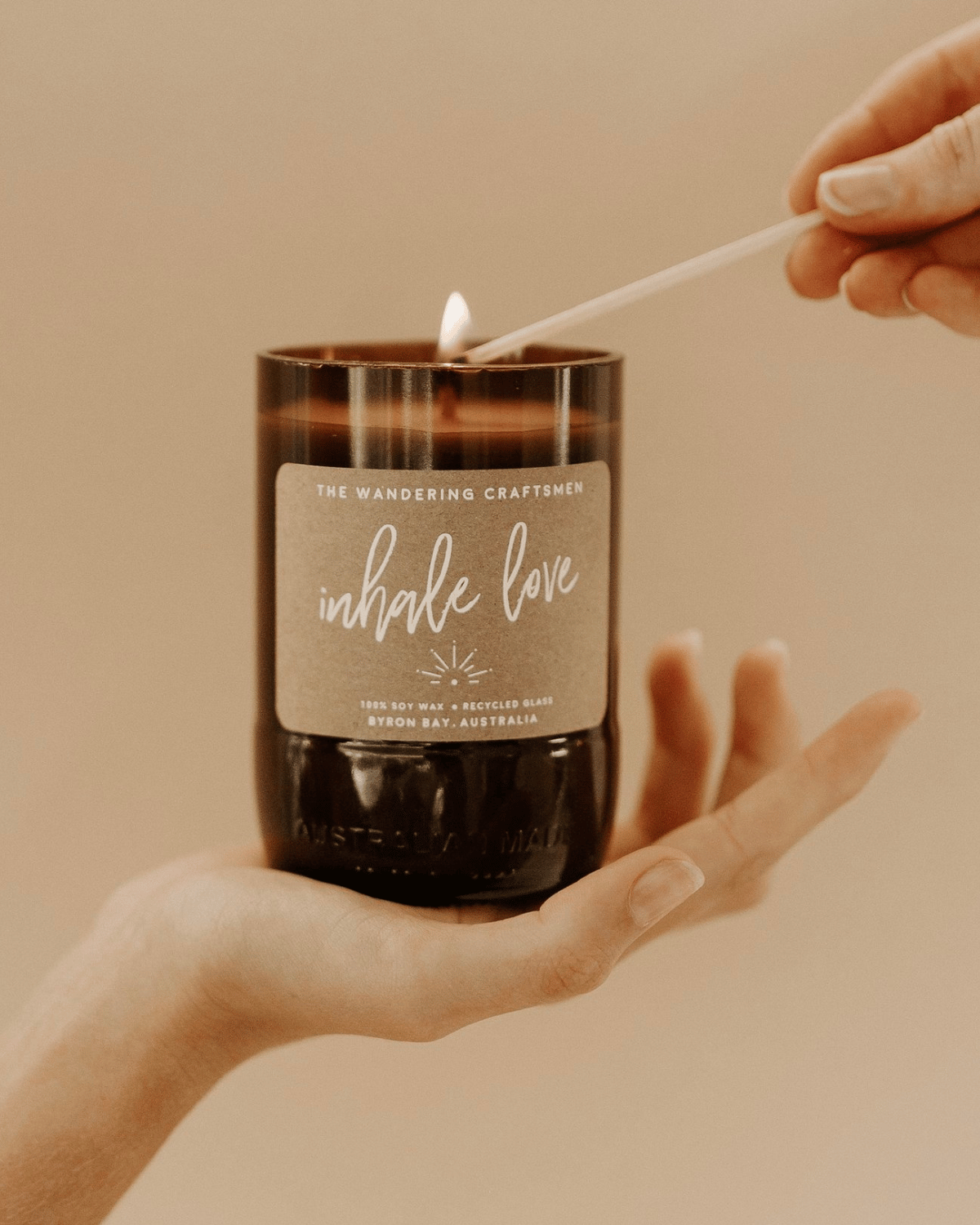 Inhale Love Candle (Gardenia, Peony & Lychee) by The Wandering Craftsmen