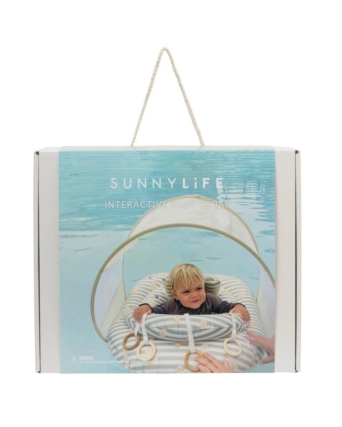Interactive Baby Float Duck - Sage Stripe by SUNNYLiFE