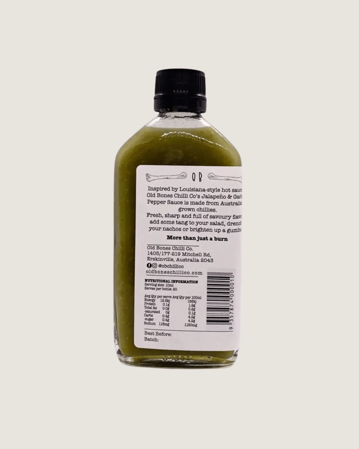 Jalapeño Garlic Pepper Sauce by Old Bones Chilli Co