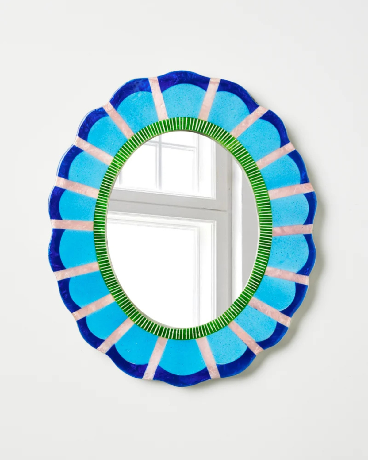 Bloom Nouveau Blue Mirror by Jones & Co